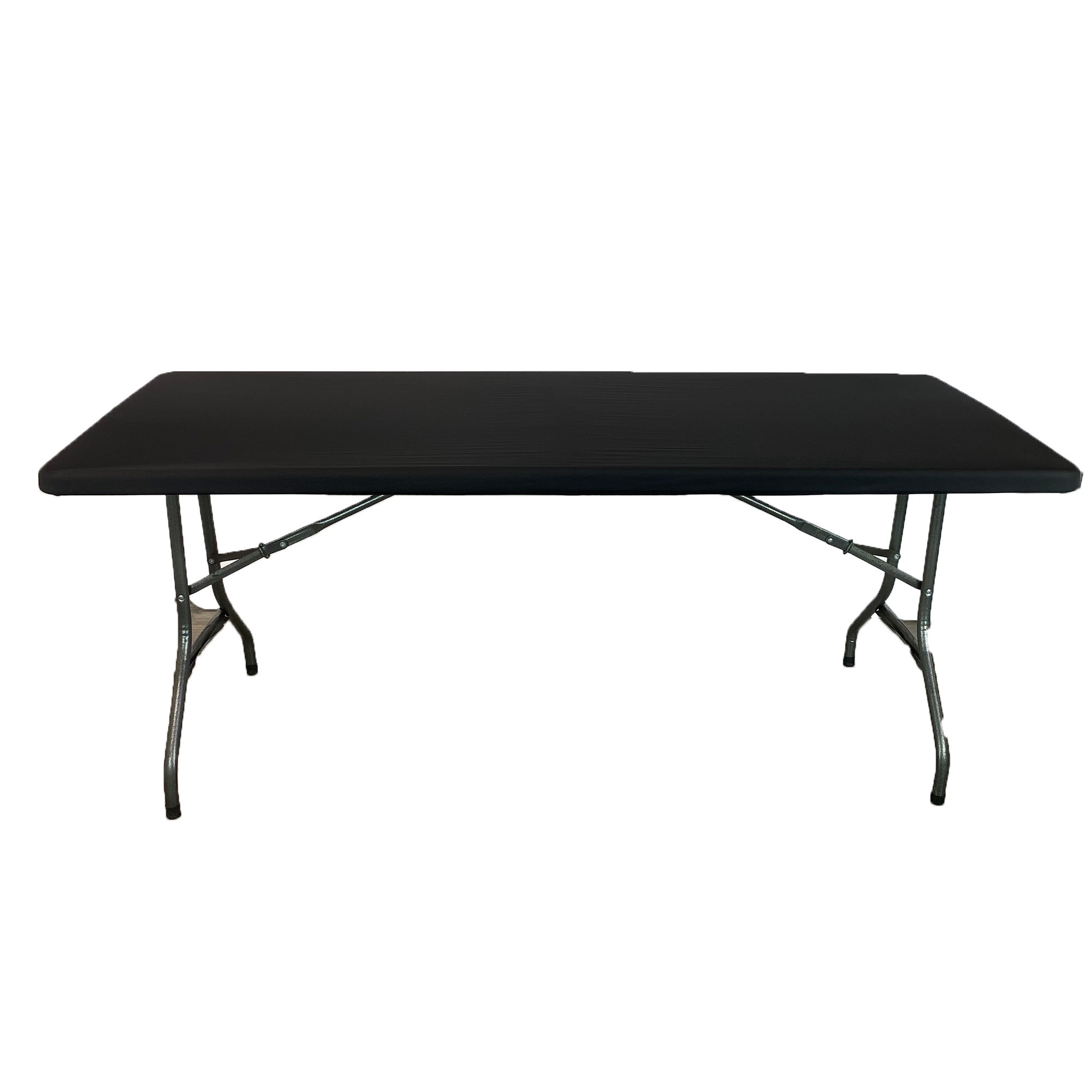 Stretch Spandex 6 ft Rectangular Table Topper/Cap Black