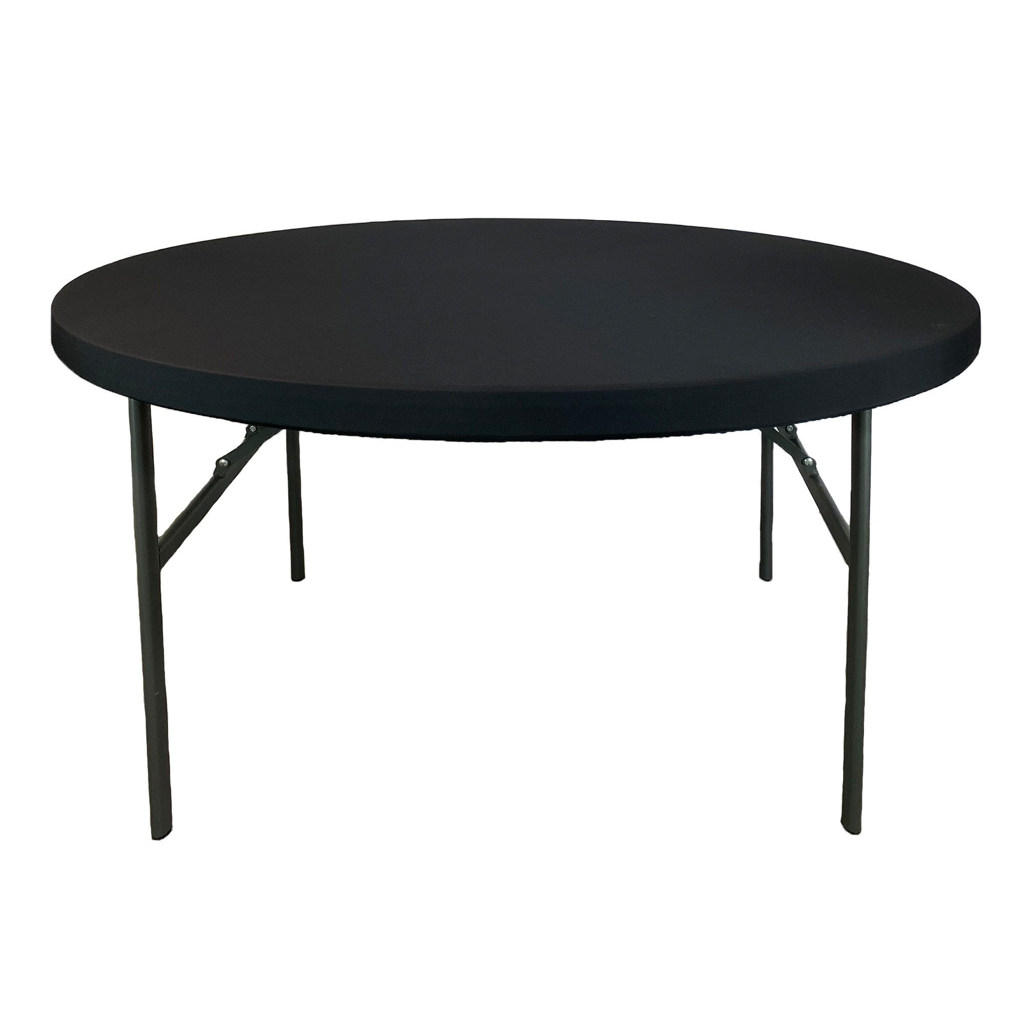 Stretch Spandex 5 ft Round Table Topper/Cap Black  no cover
