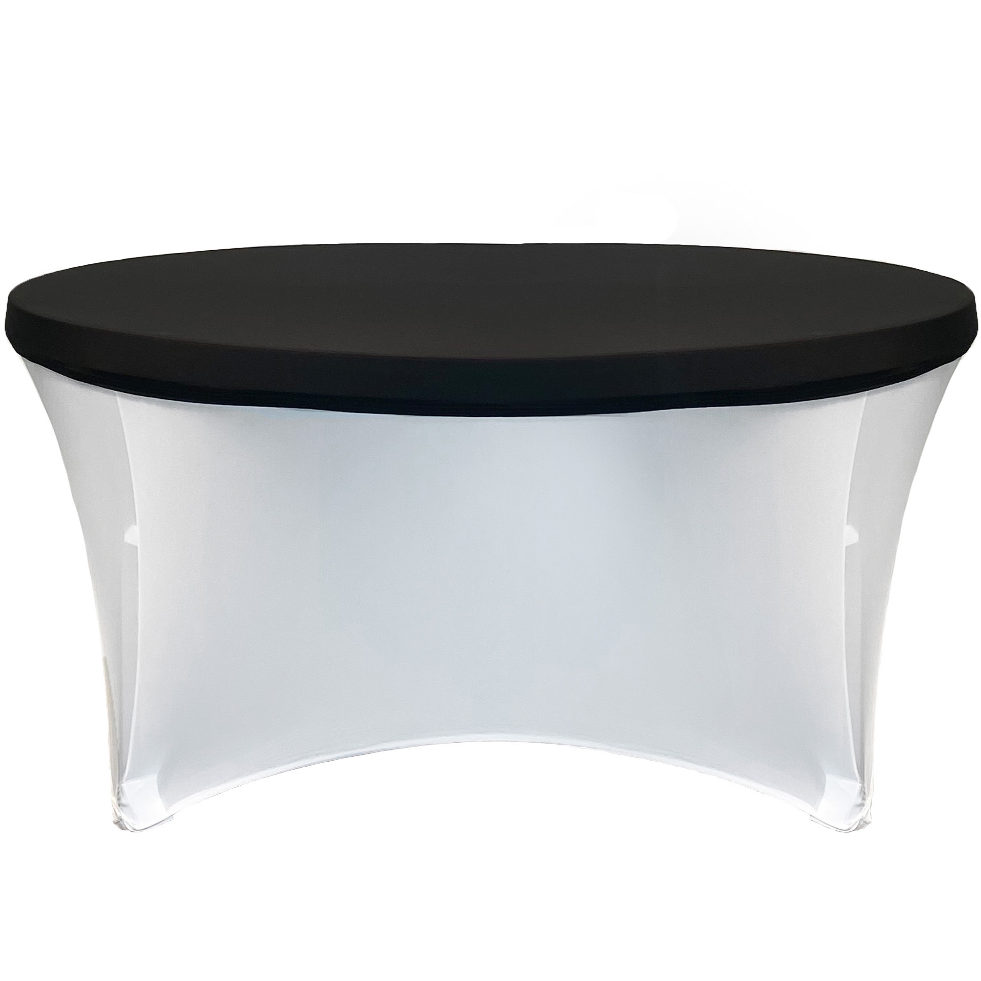 Stretch Spandex 6 ft Round Table Topper/Cap Black 