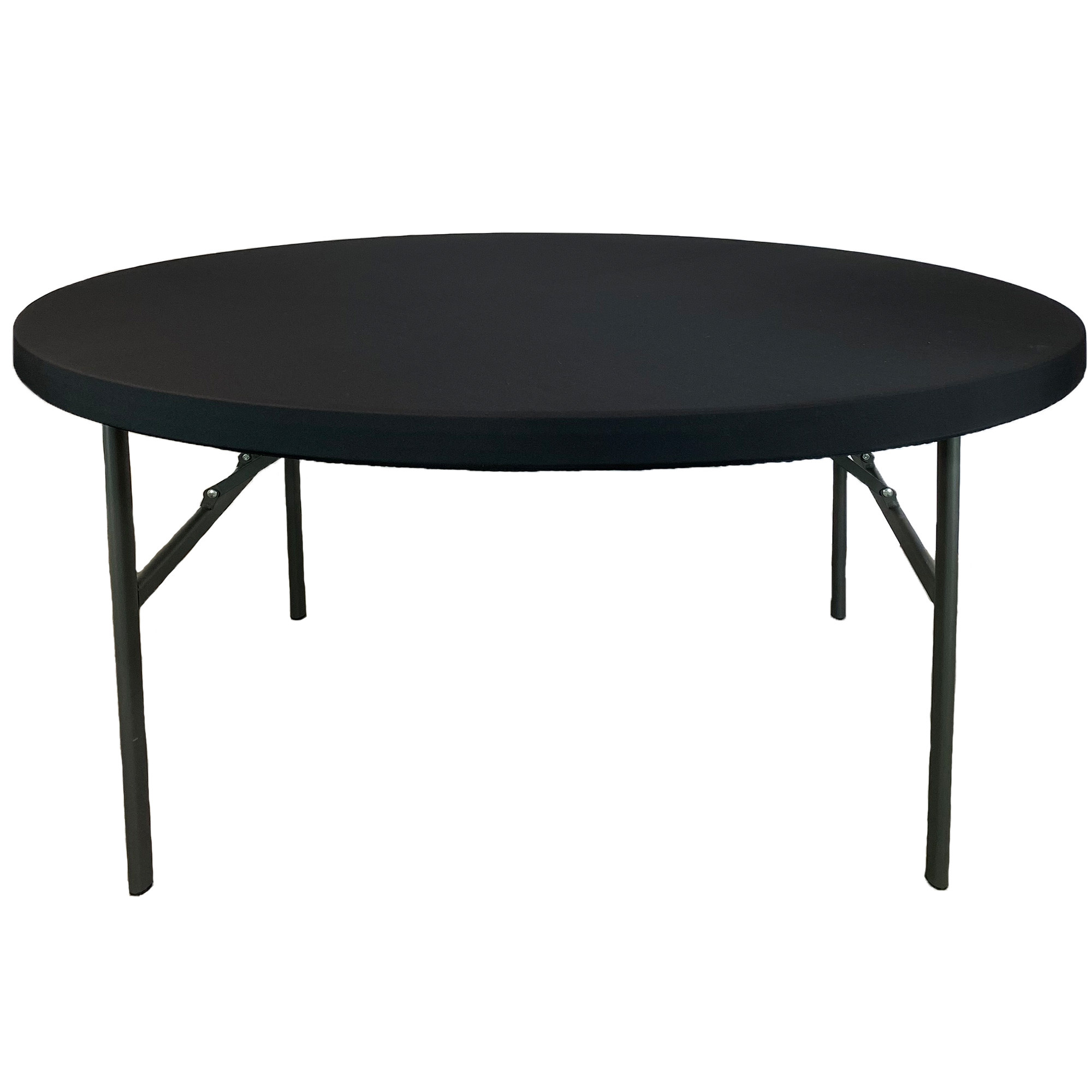 Stretch Spandex 6 ft Round Table Topper/Cap Black no cover