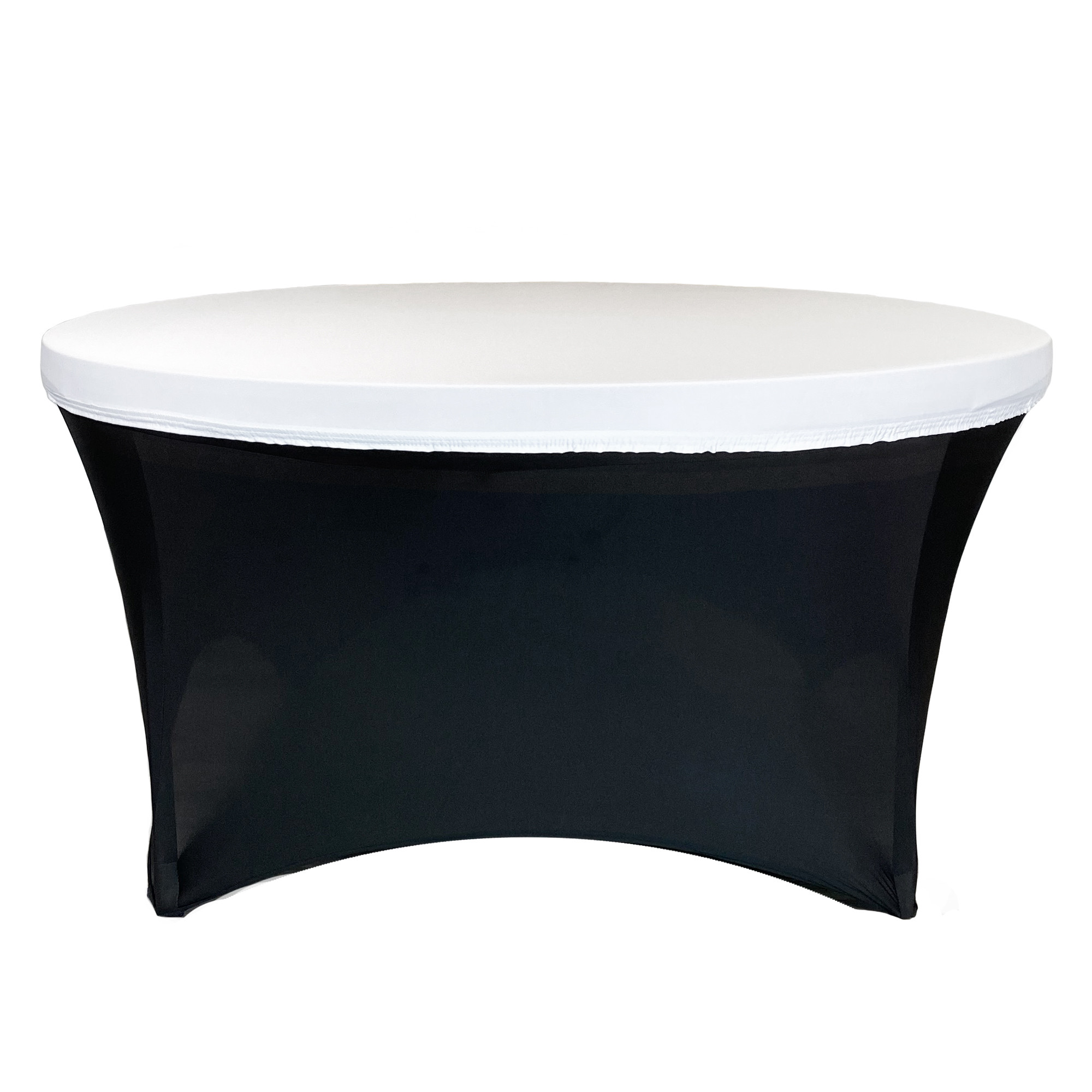 Stretch Spandex 5 ft Round Table Topper/Cap White