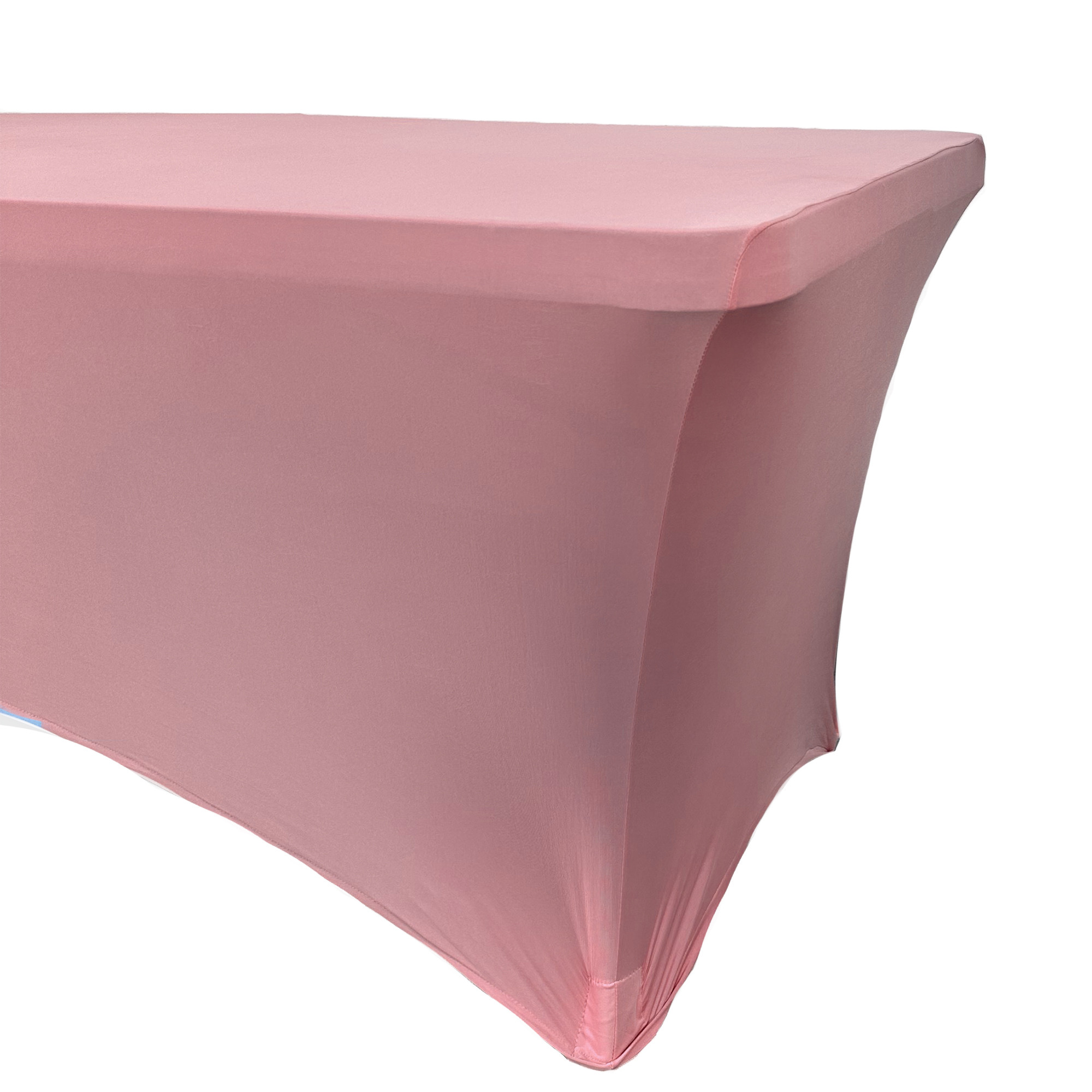 Stretch Spandex 8 ft Rectangular Table Cover Dusty Rose Corner