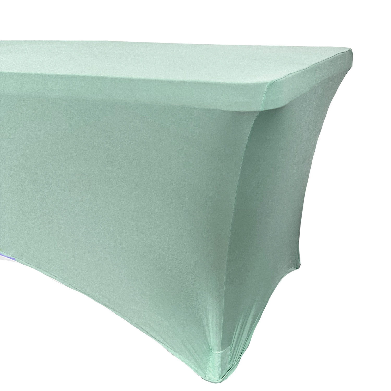  Stretch Spandex 8 ft Rectangular Table Cover Mint Corner