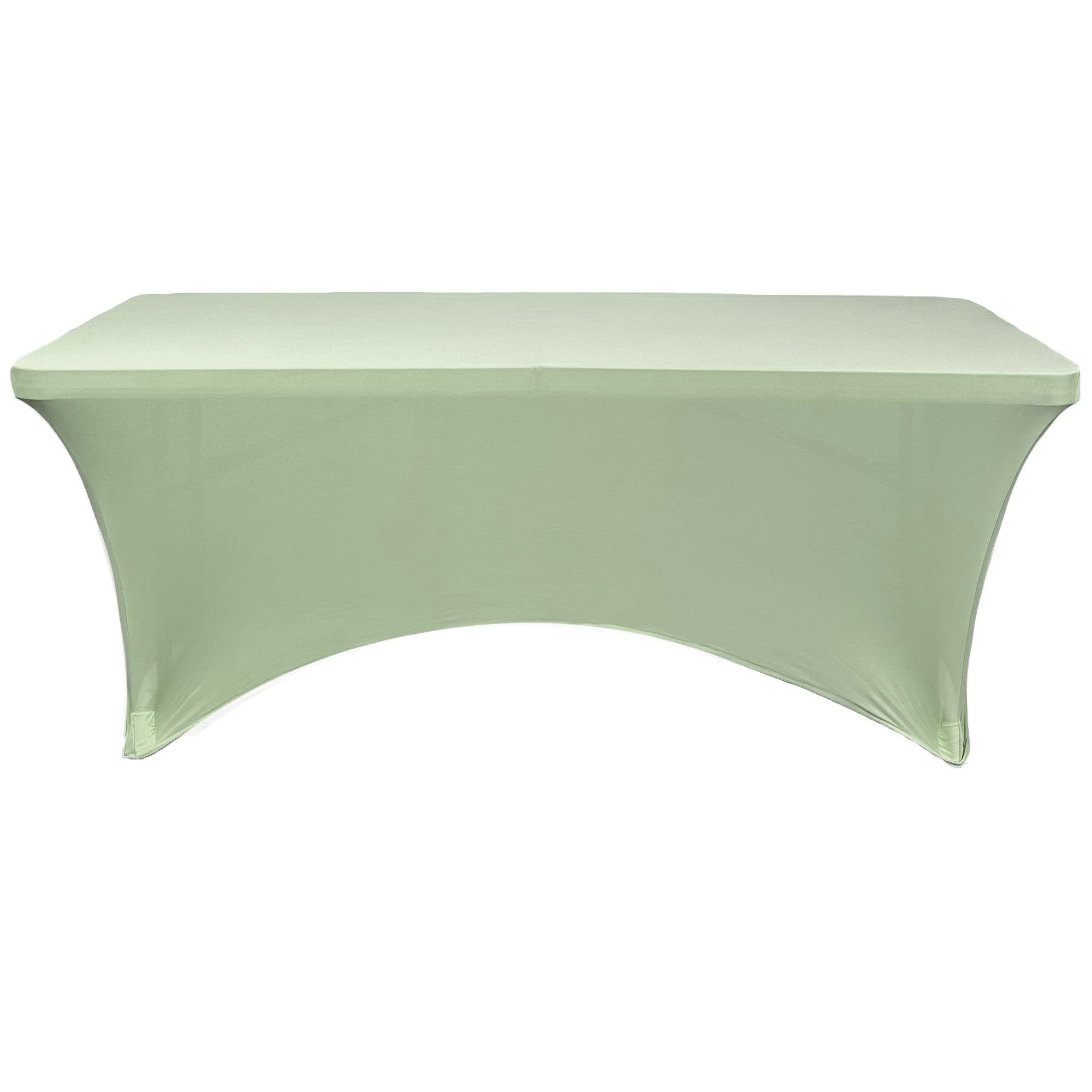 Stretch Spandex 8 ft Rectangular Table Cover Sage Front