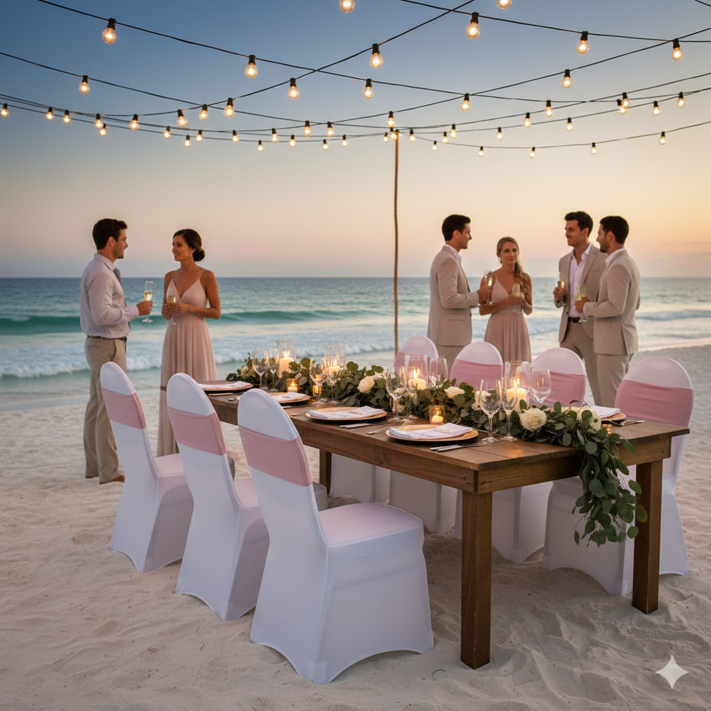 Dusty Rose spandex bands for weddings