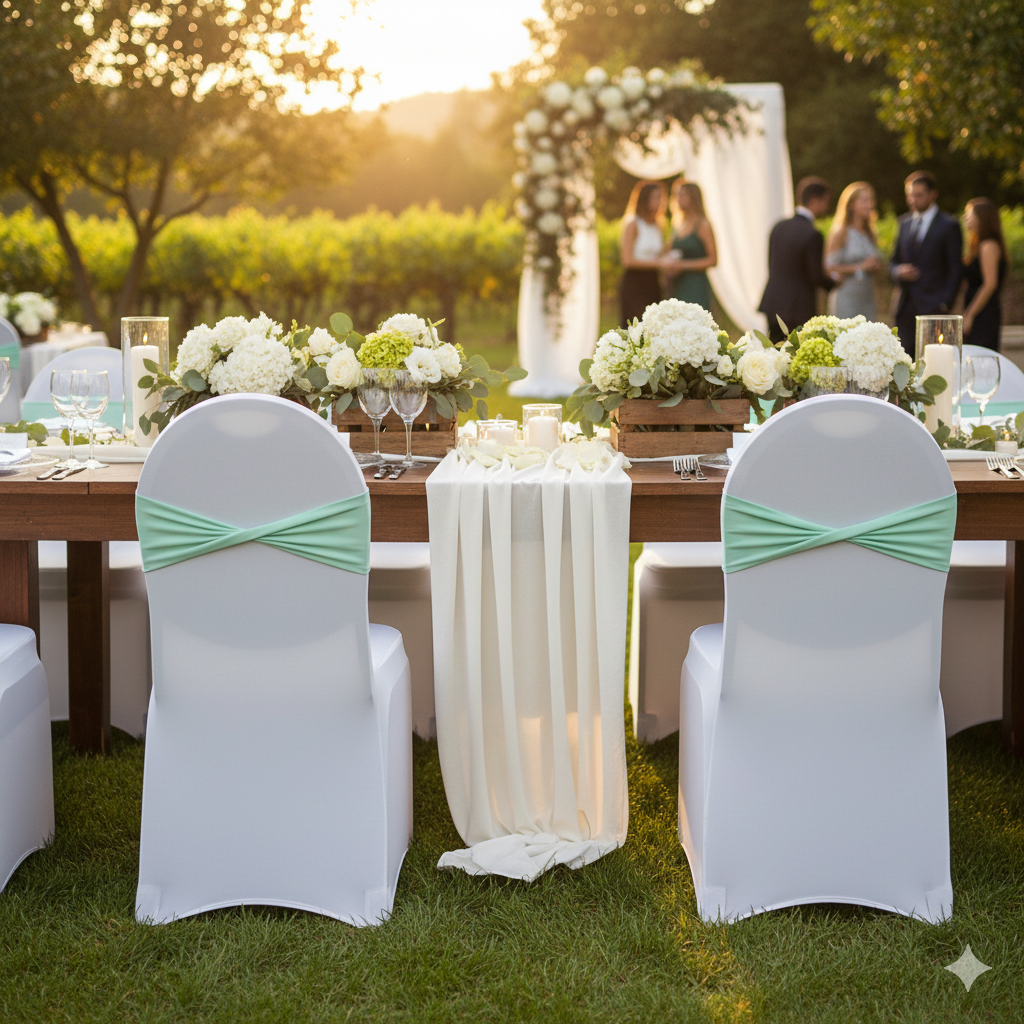 Mint spandex bands for weddings