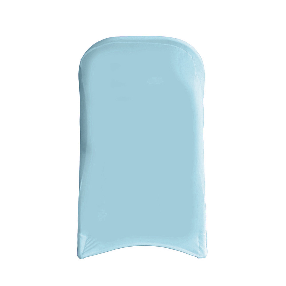 Stretch Spandex Folding Chair Cover Light Blue back