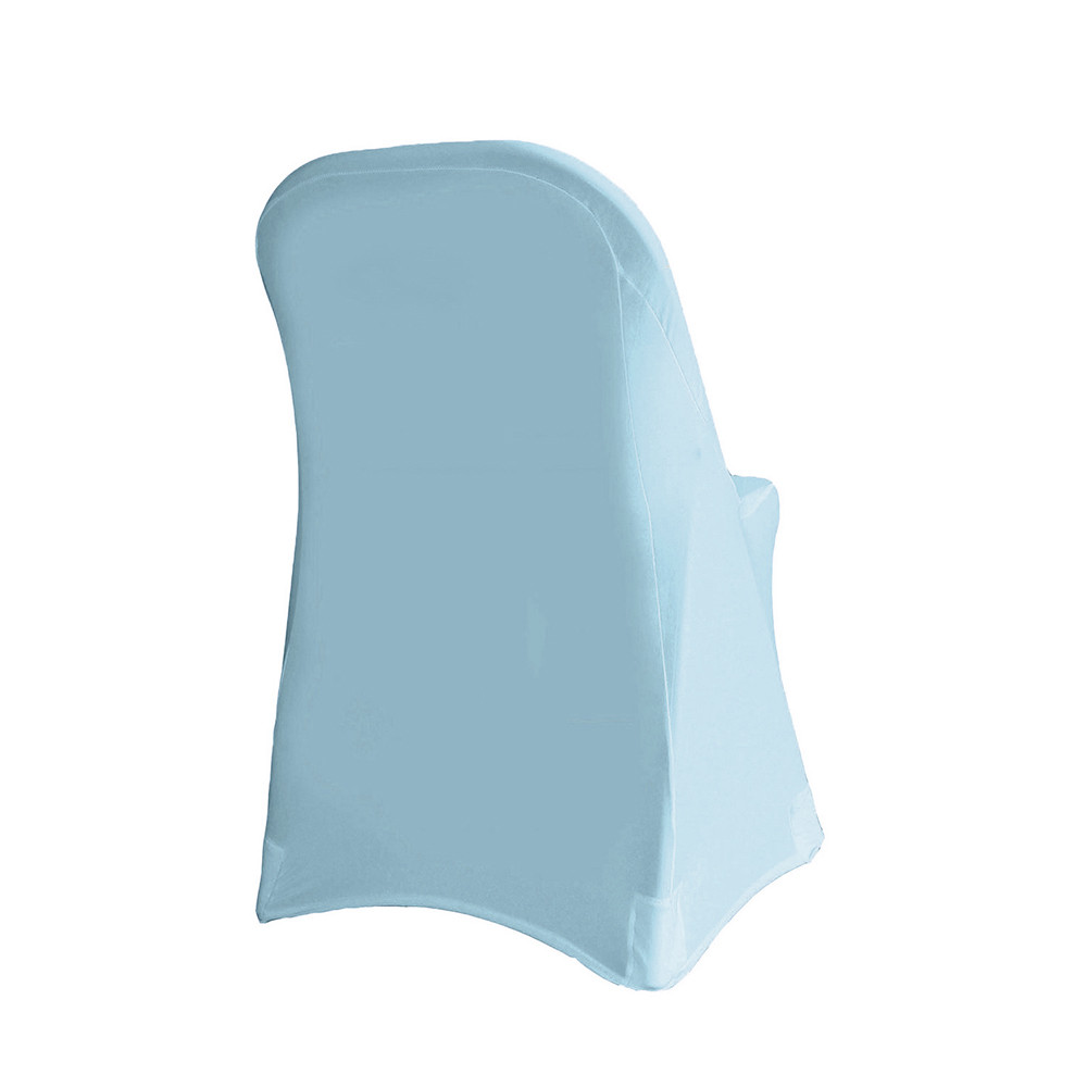 Stretch Spandex Folding Chair Cover Light Blue side