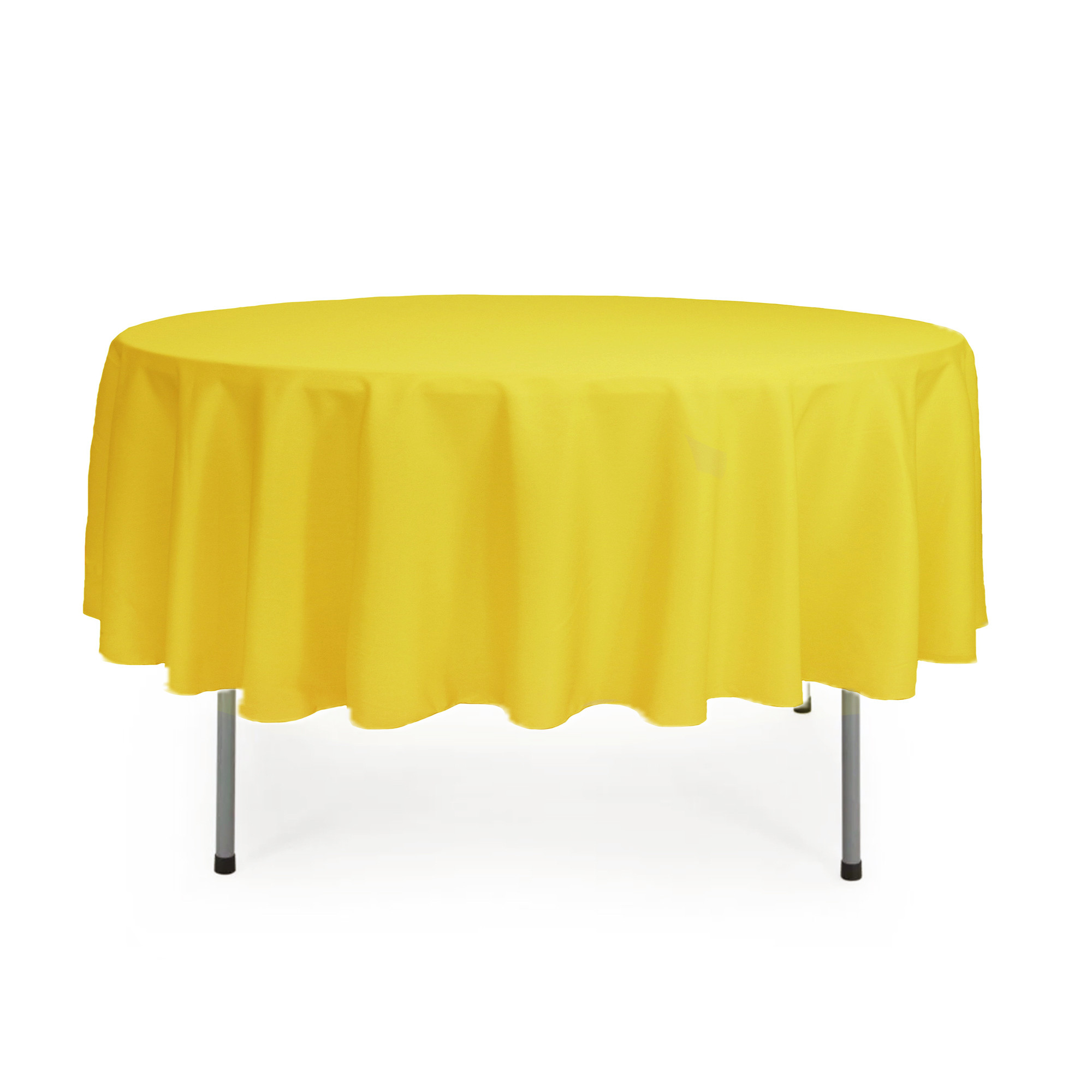90 Inch Round Polyester Tablecloth Canary Yellow
