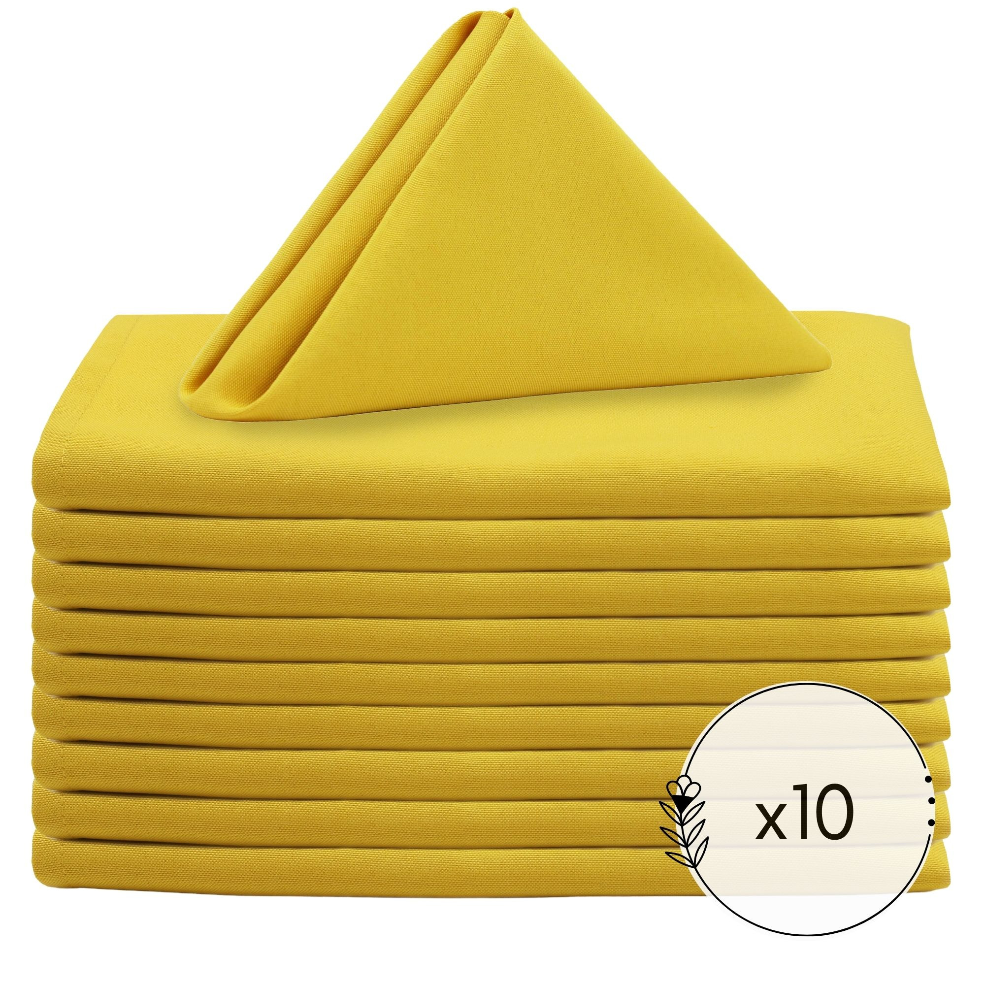 10 Pack 20 Inch Polyester Cloth Napkins Canary Yellow