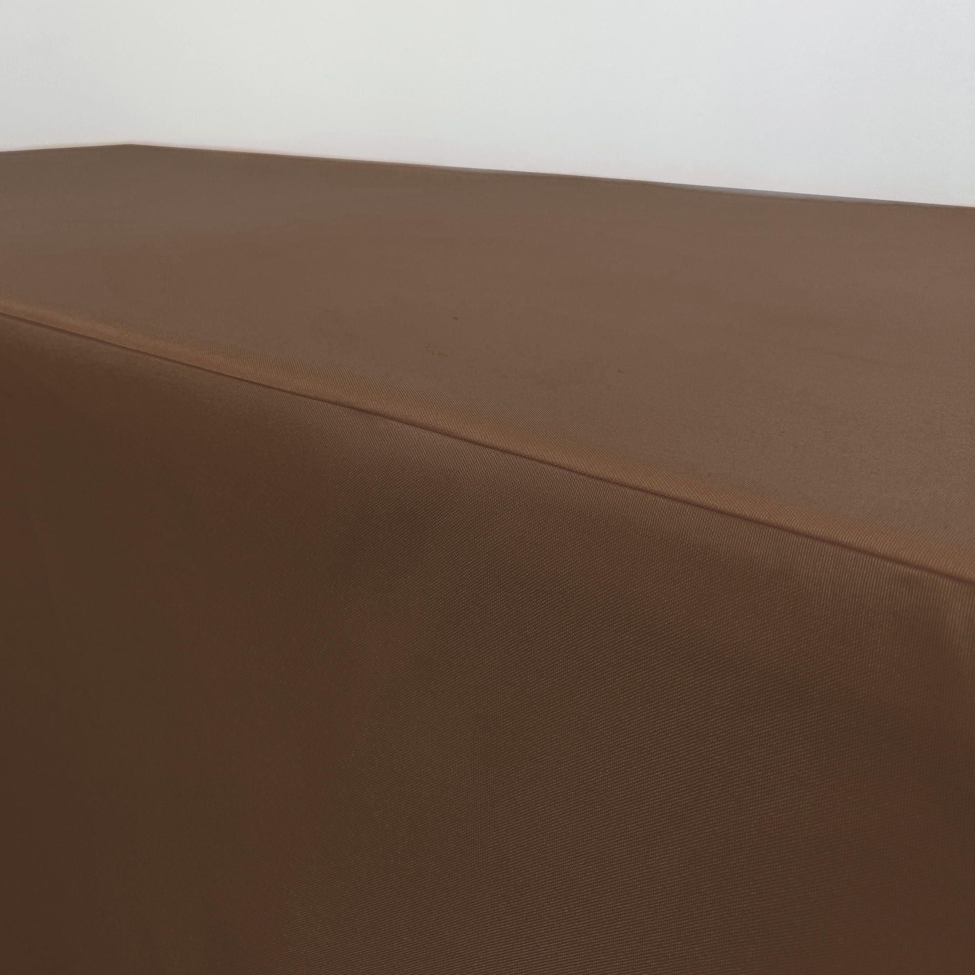 6 ft Fitted Polyester Tablecloth Rectangular Chocolate Brown seam