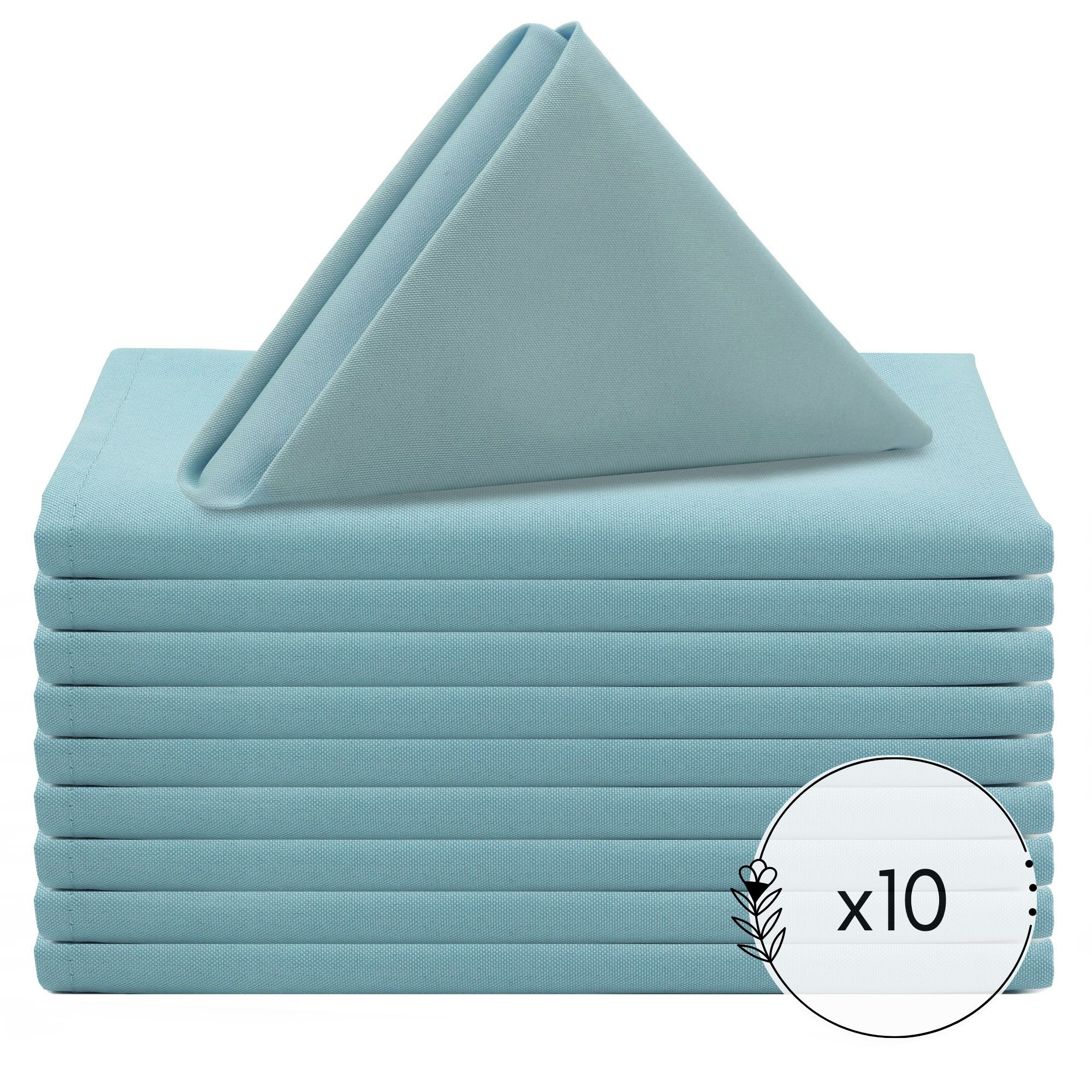 10 Pack 20 Inch Polyester Cloth Napkins Dusty Blue