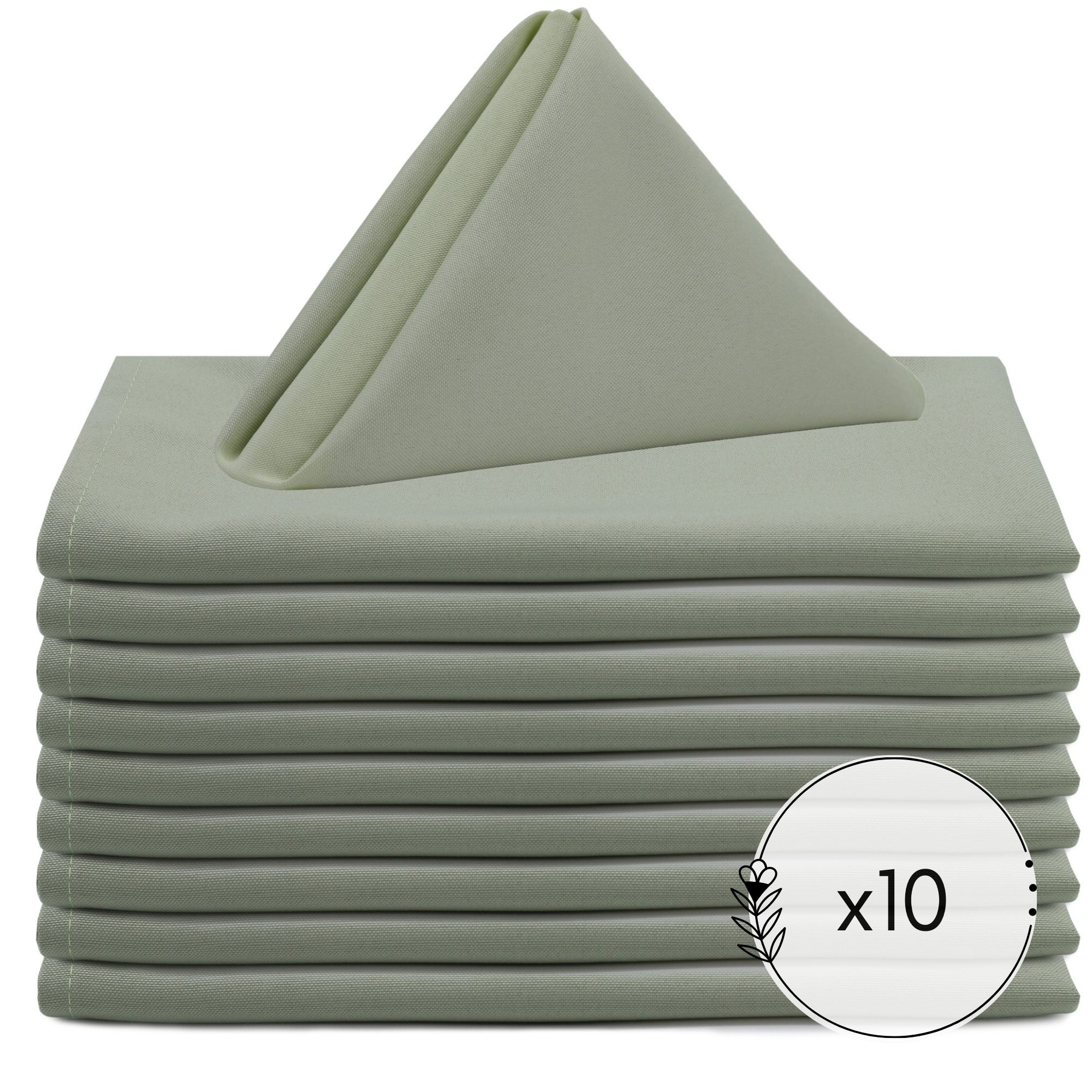 10 Pack 20 Inch Polyester Cloth Napkins Sage