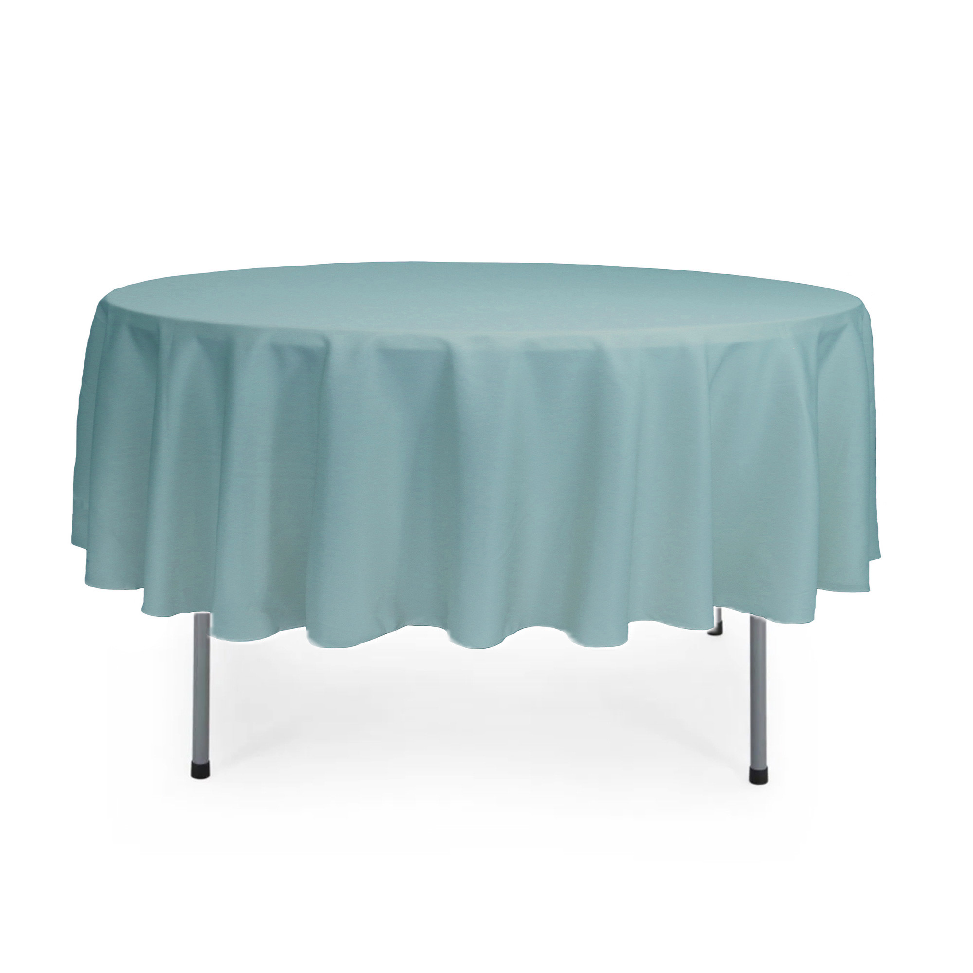 90 Inch Round Polyester Tablecloth Dusty Blue