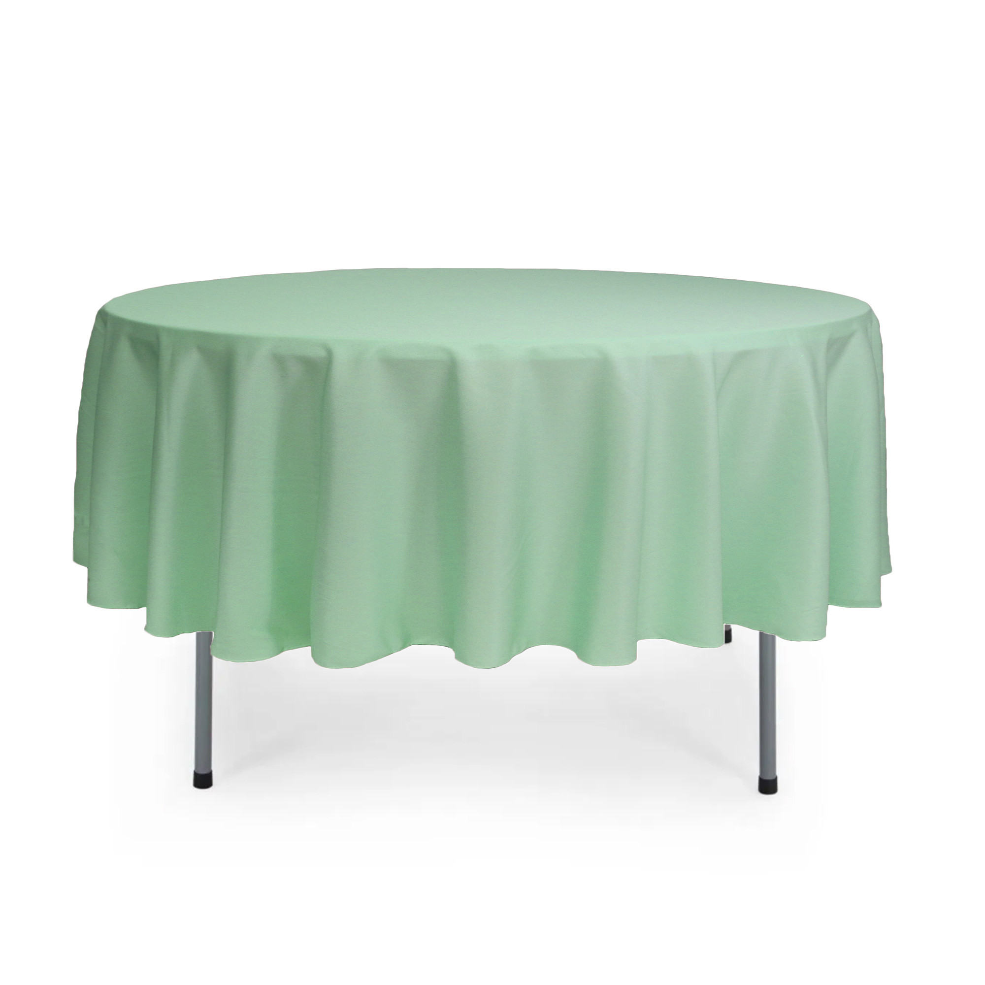 90 Inch Round Polyester Tablecloth Mint
