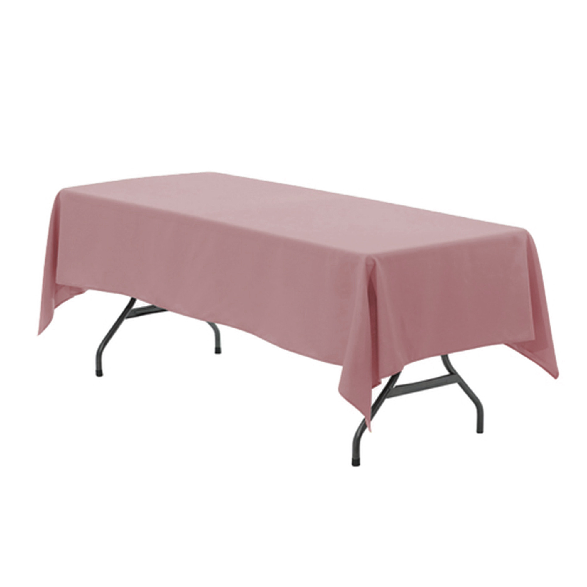 60 x 102 Inch Rectangular Polyester Tablecloth Dusty Rose