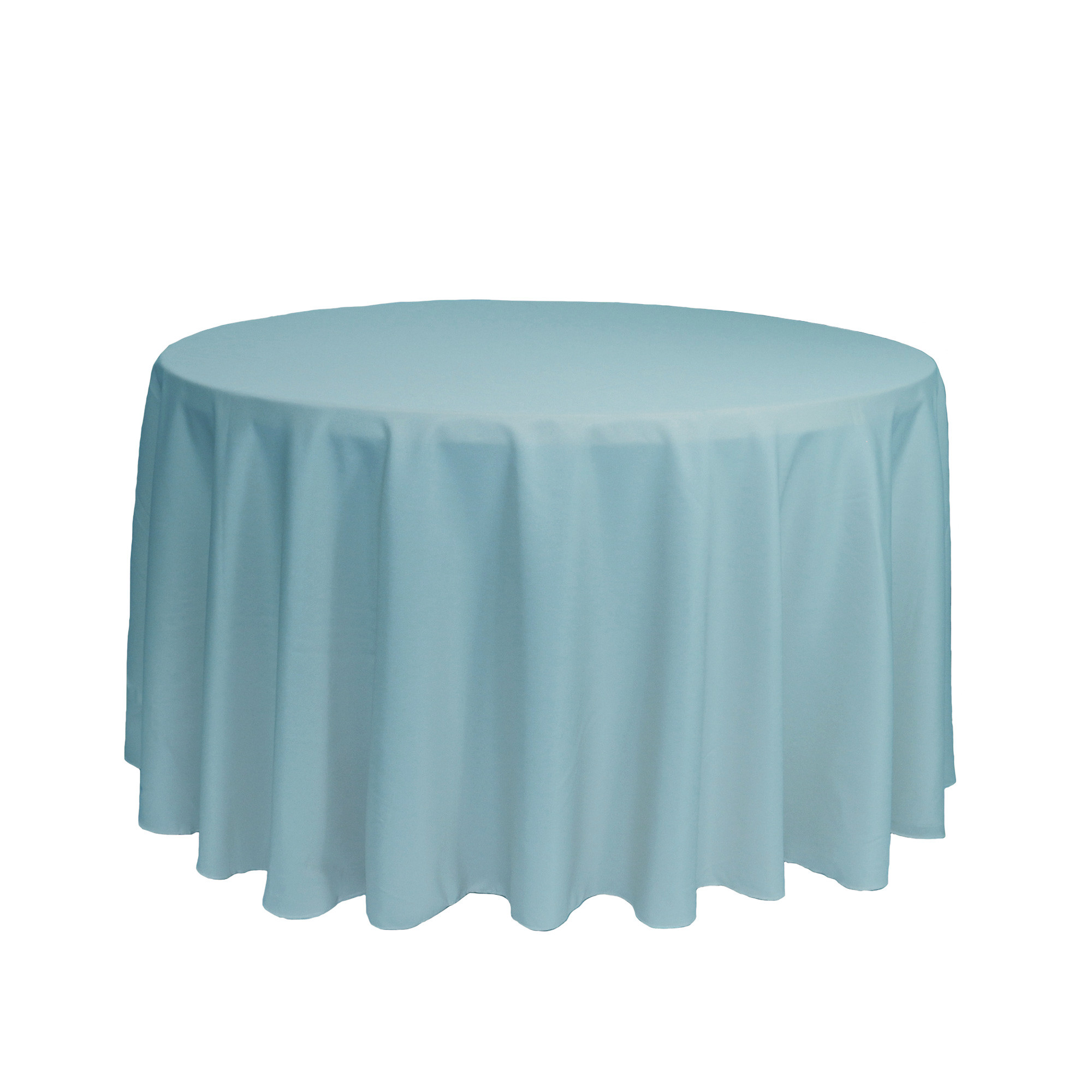 108 Inch Round Polyester Tablecloth Dusty Blue