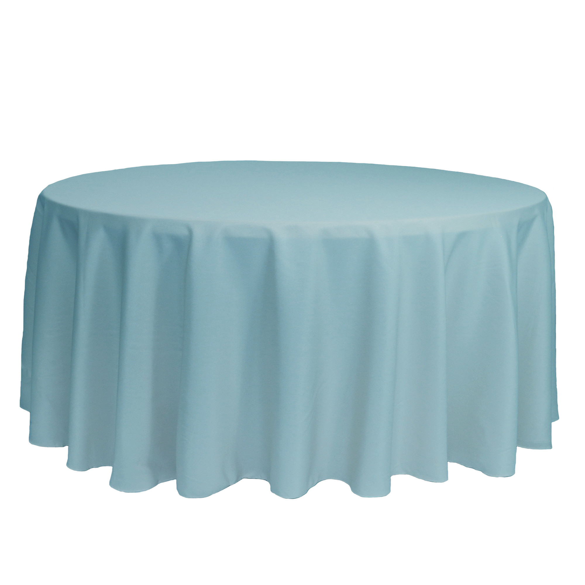 132 Inch Round Polyester Tablecloth Dusty Blue