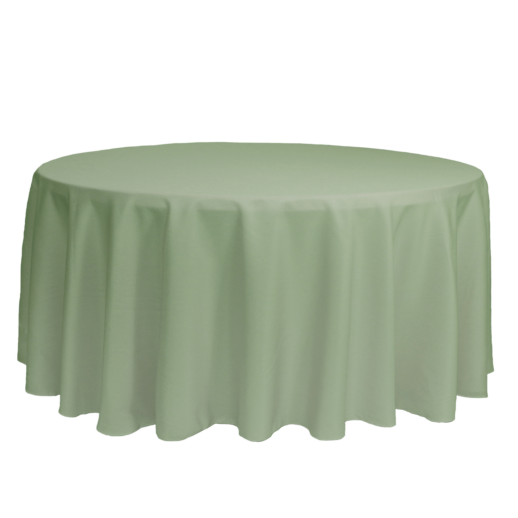 132 Inch Round Polyester Tablecloth Sage