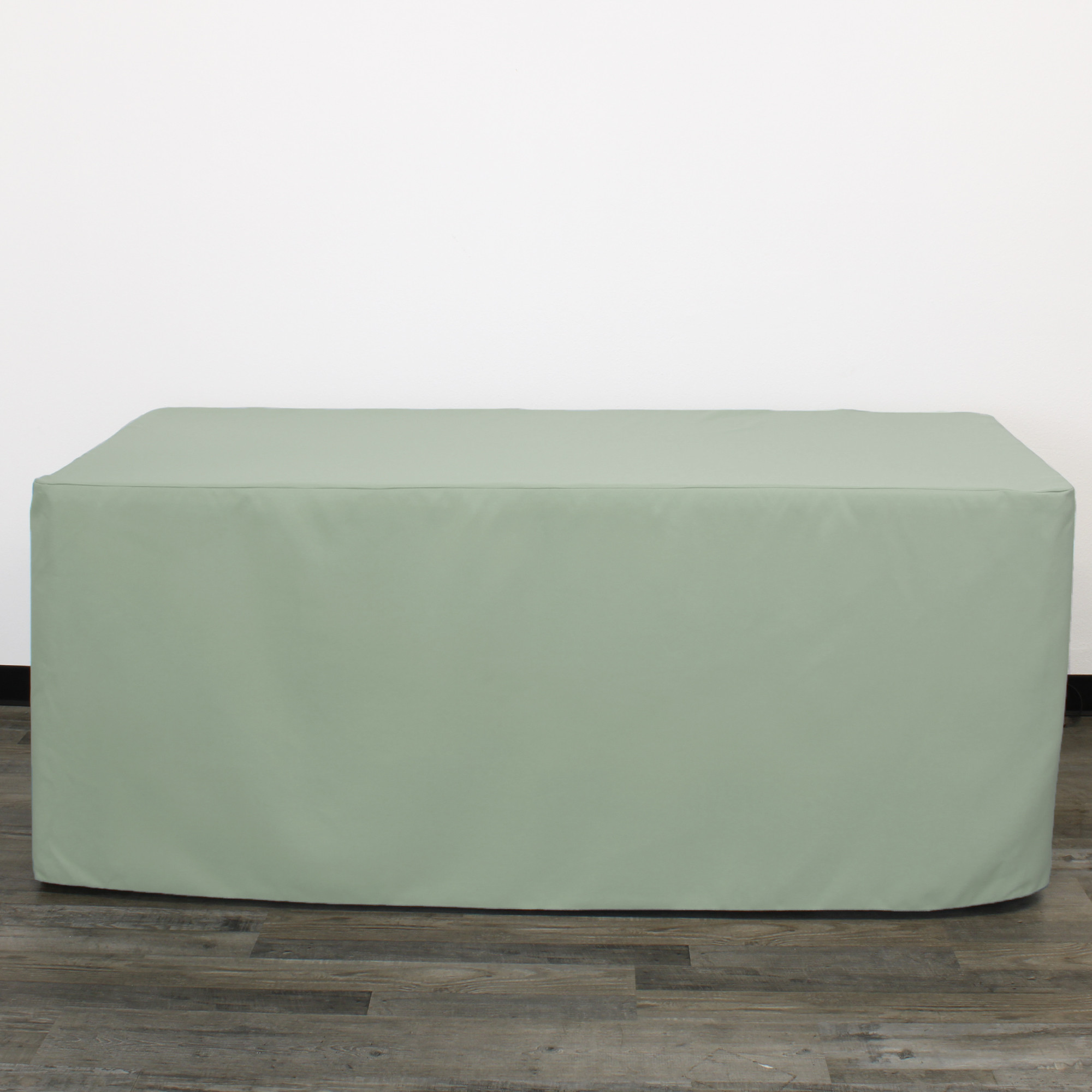 8 ft. Fitted Polyester Tablecloth Rectangular Sage front