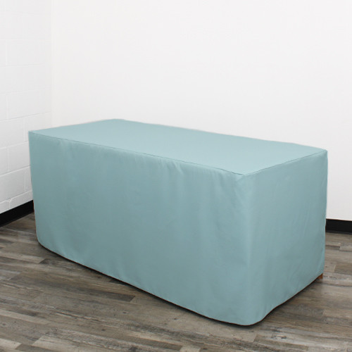8 ft. Fitted Polyester Tablecloth Rectangular Dusty Blue