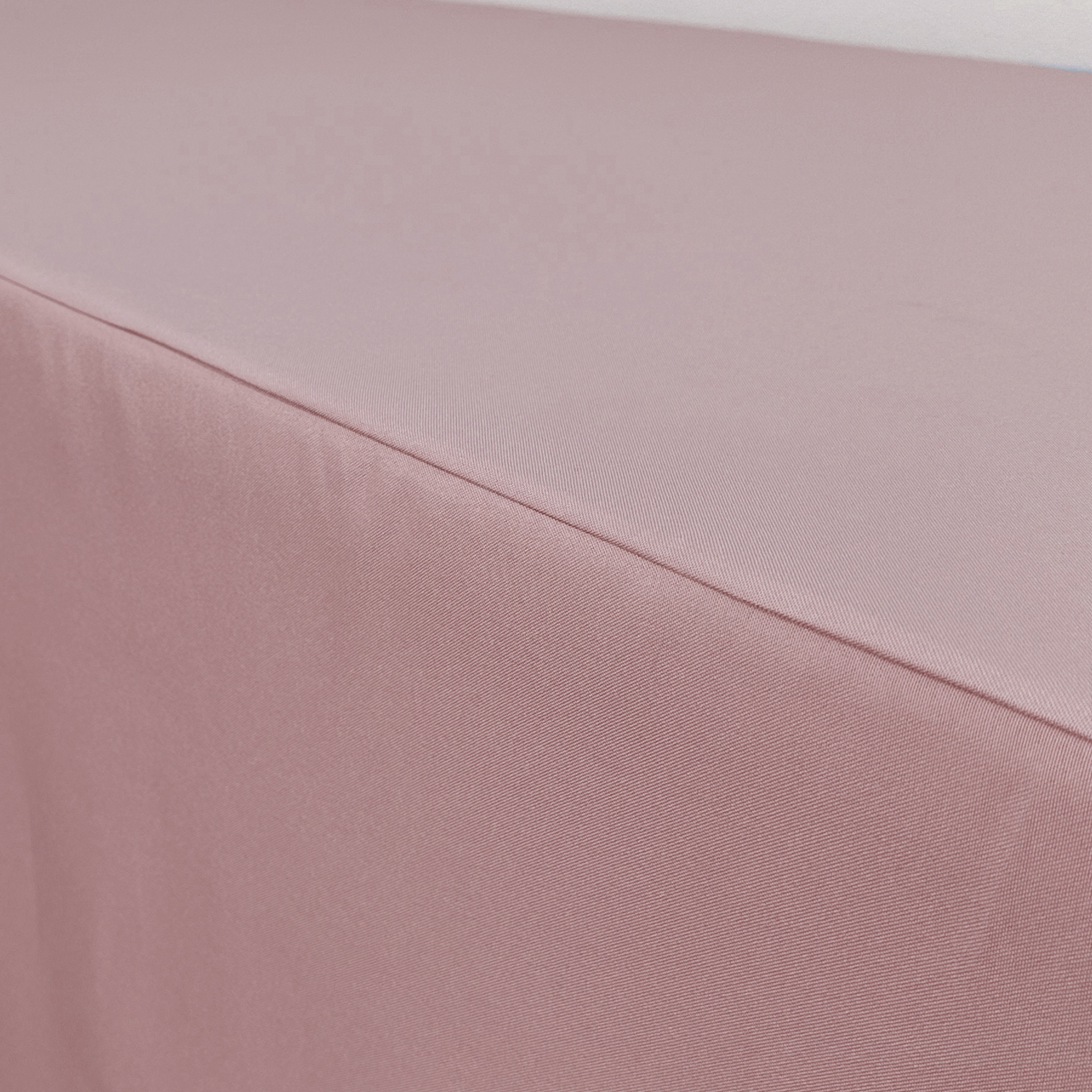 8 ft. Fitted Polyester Tablecloth Rectangular Dusty Rose hem seam