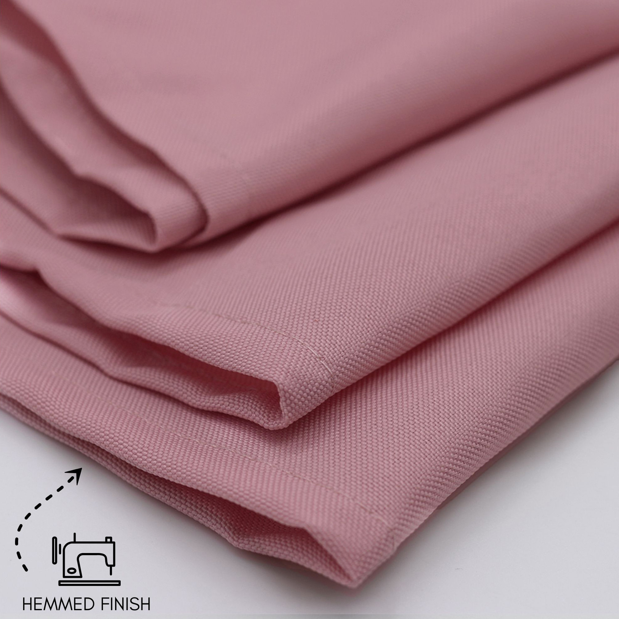 90 x 156 Inch Rectangular Polyester Tablecloth Dusty Rose Hem