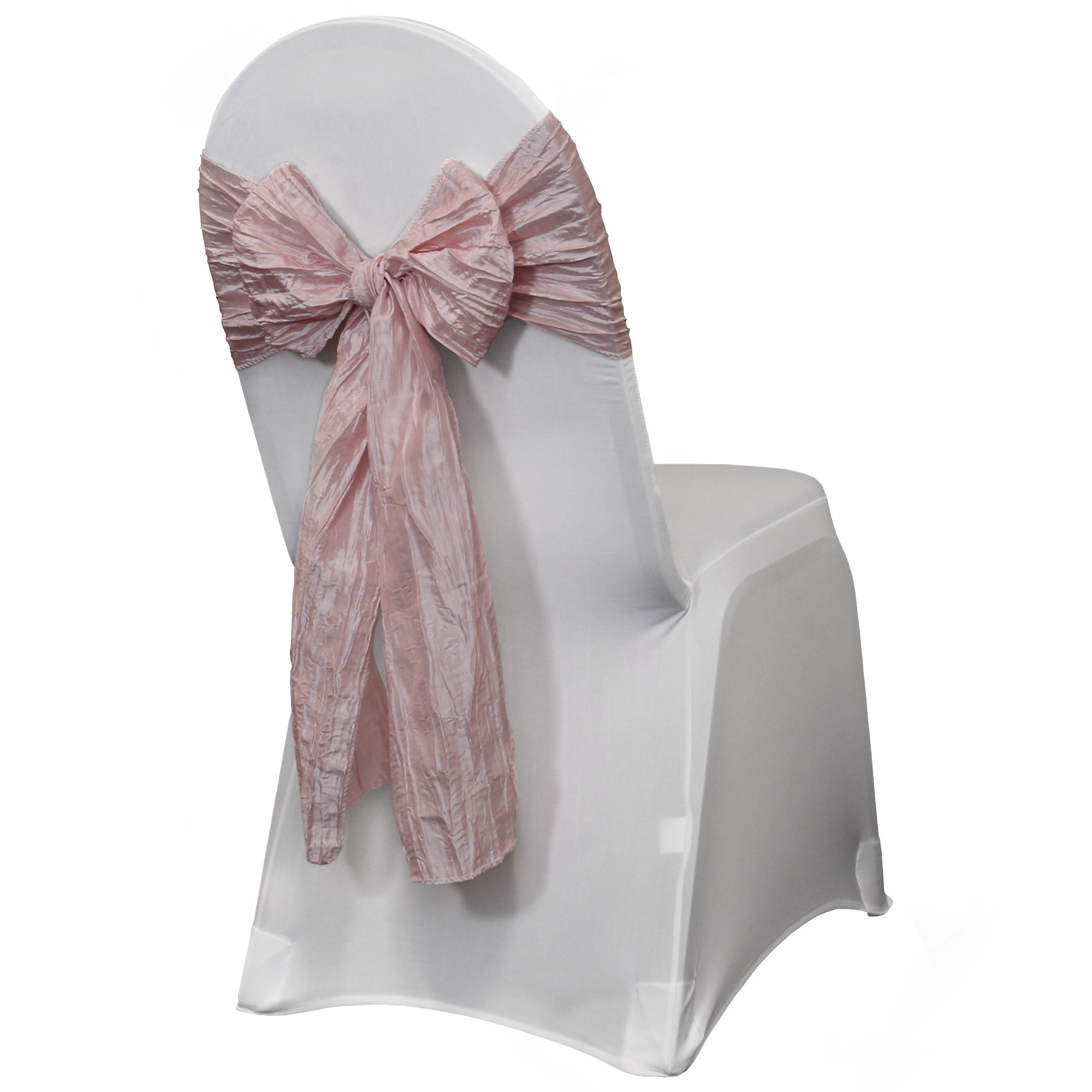 dusty rose crinkle taffeta sashes