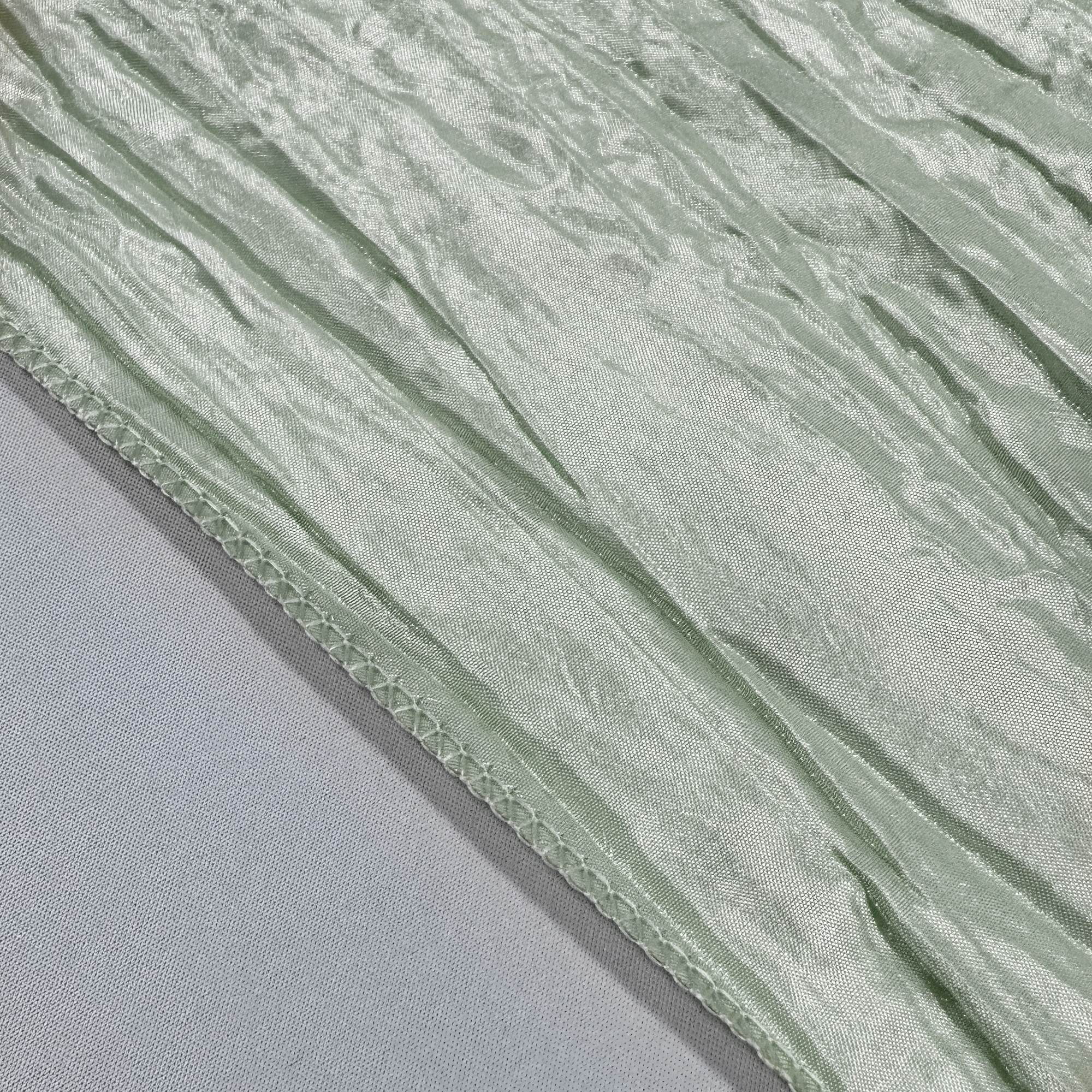 14 x 108 Inch Crinkle Taffeta Table Runner Sage Hem