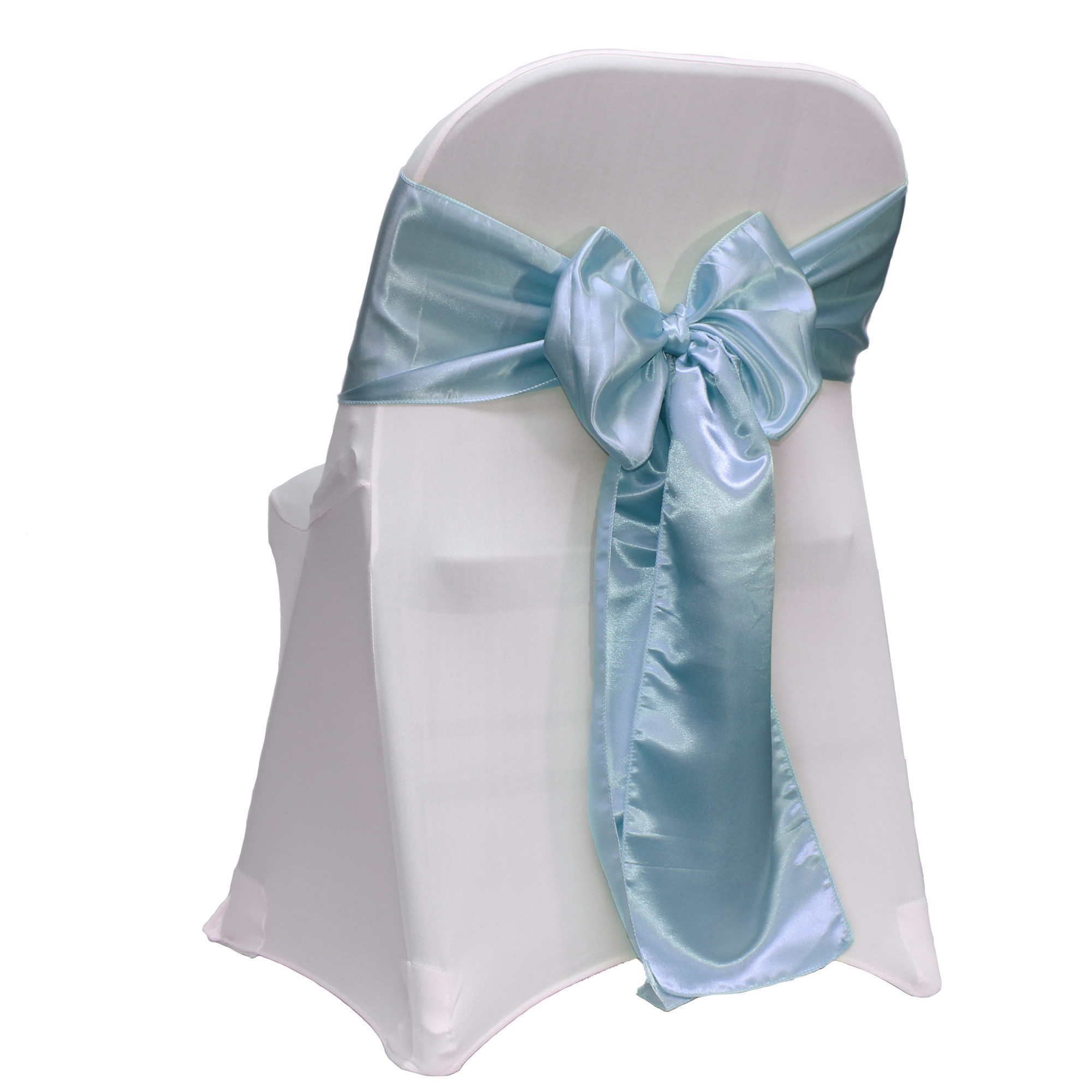 dusty blue satin chair sashes for folding chairs