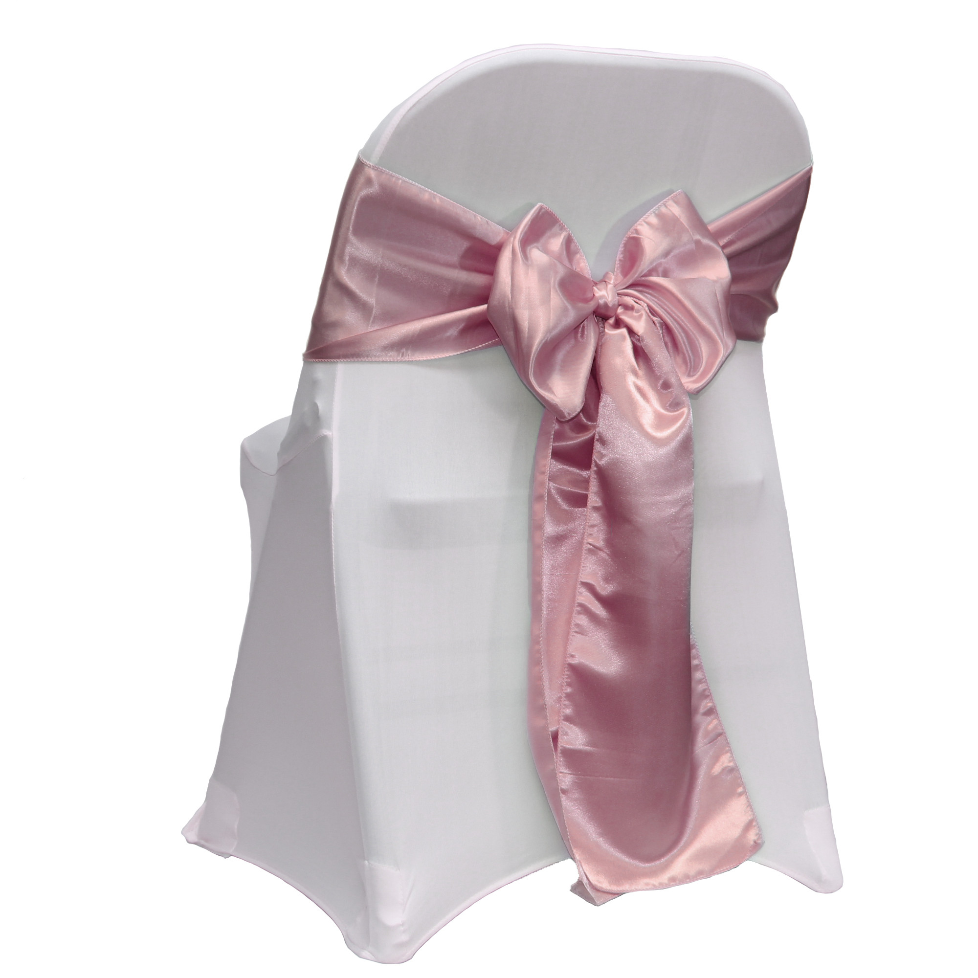 dusty rose satin sashes for folding chairs