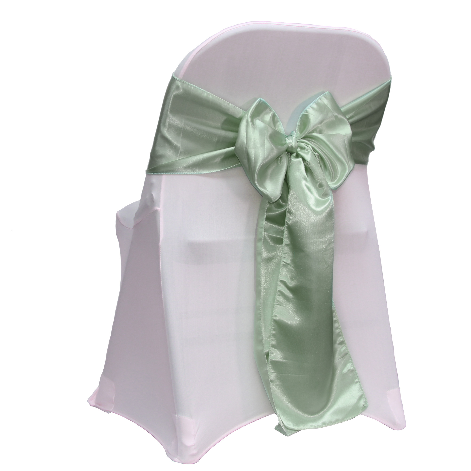 sage satin chair sashes for folding chairs