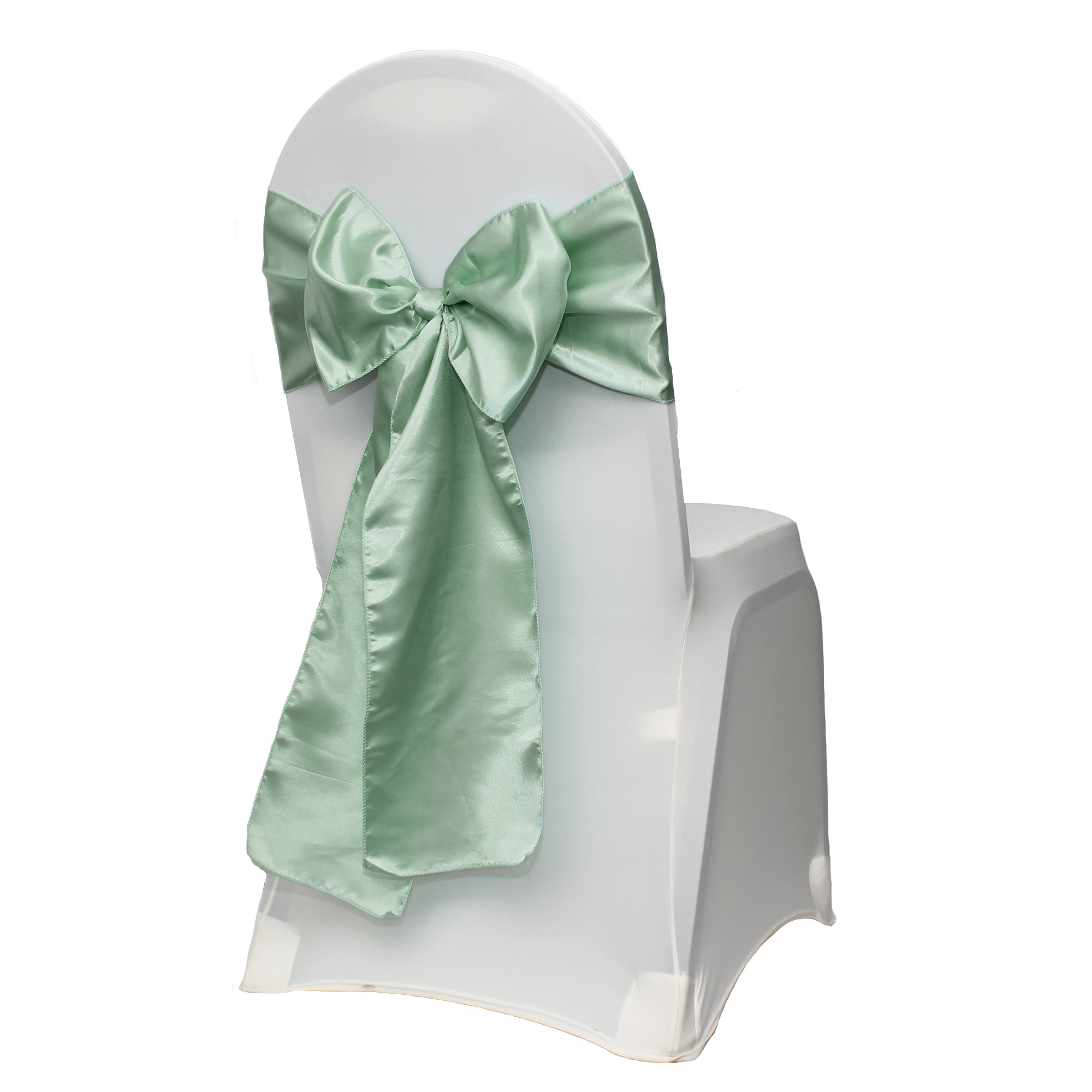 sage satin chair sashes for banquet chairs