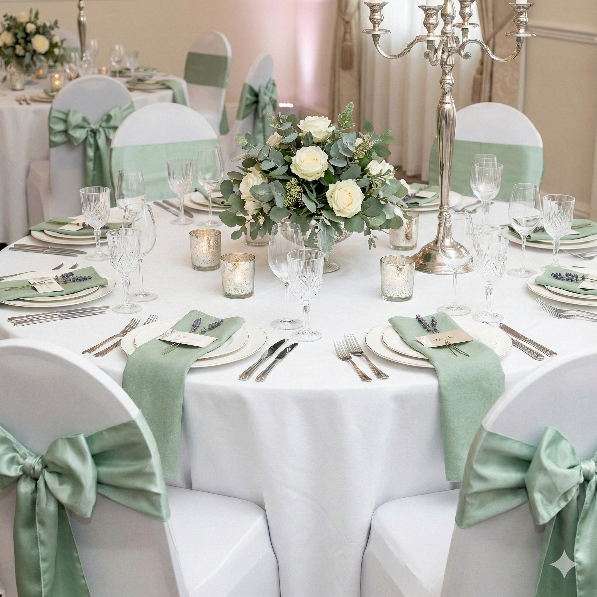 sage chair bows for wedding