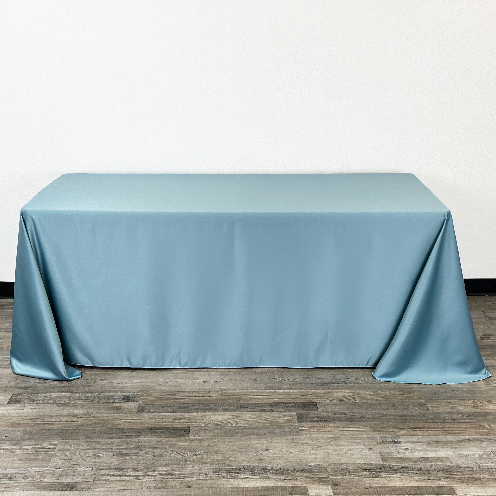 90 x 132 Inch Rectangular L'amour Tablecloth Dusty Blue front