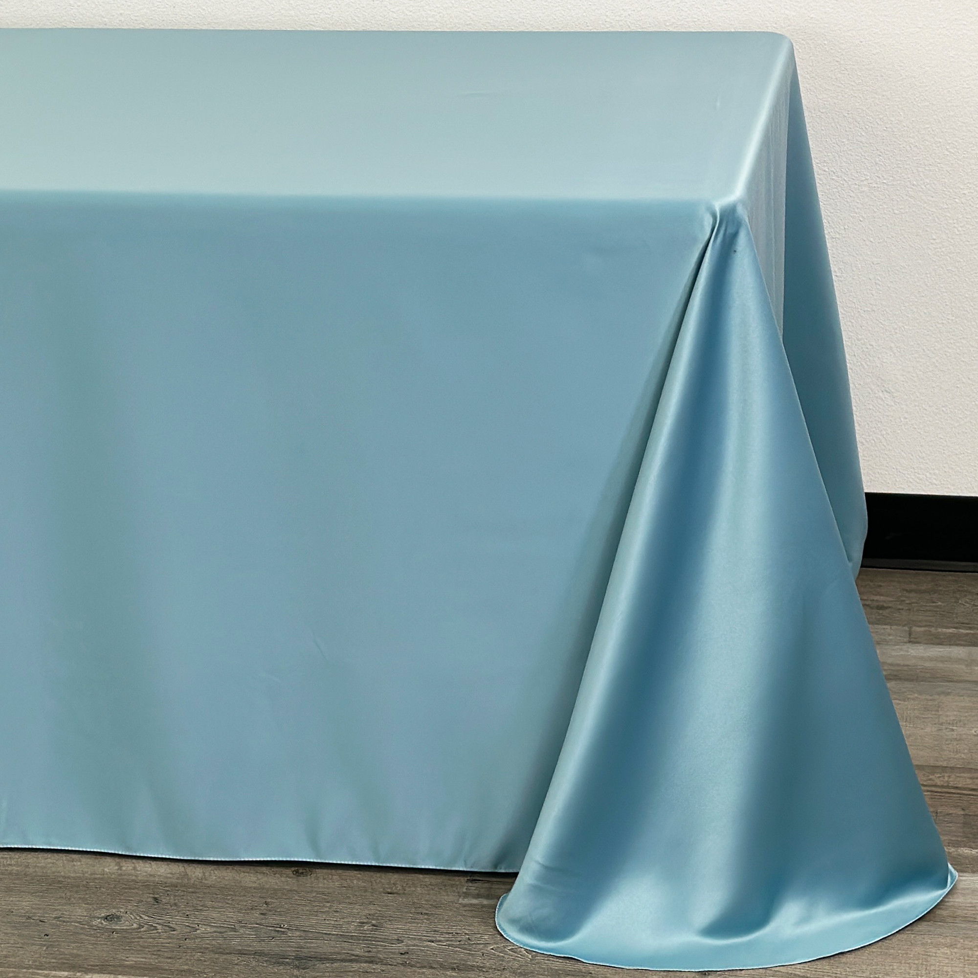 90 x 132 Inch Rectangular L'amour Tablecloth Dusty Blue corner