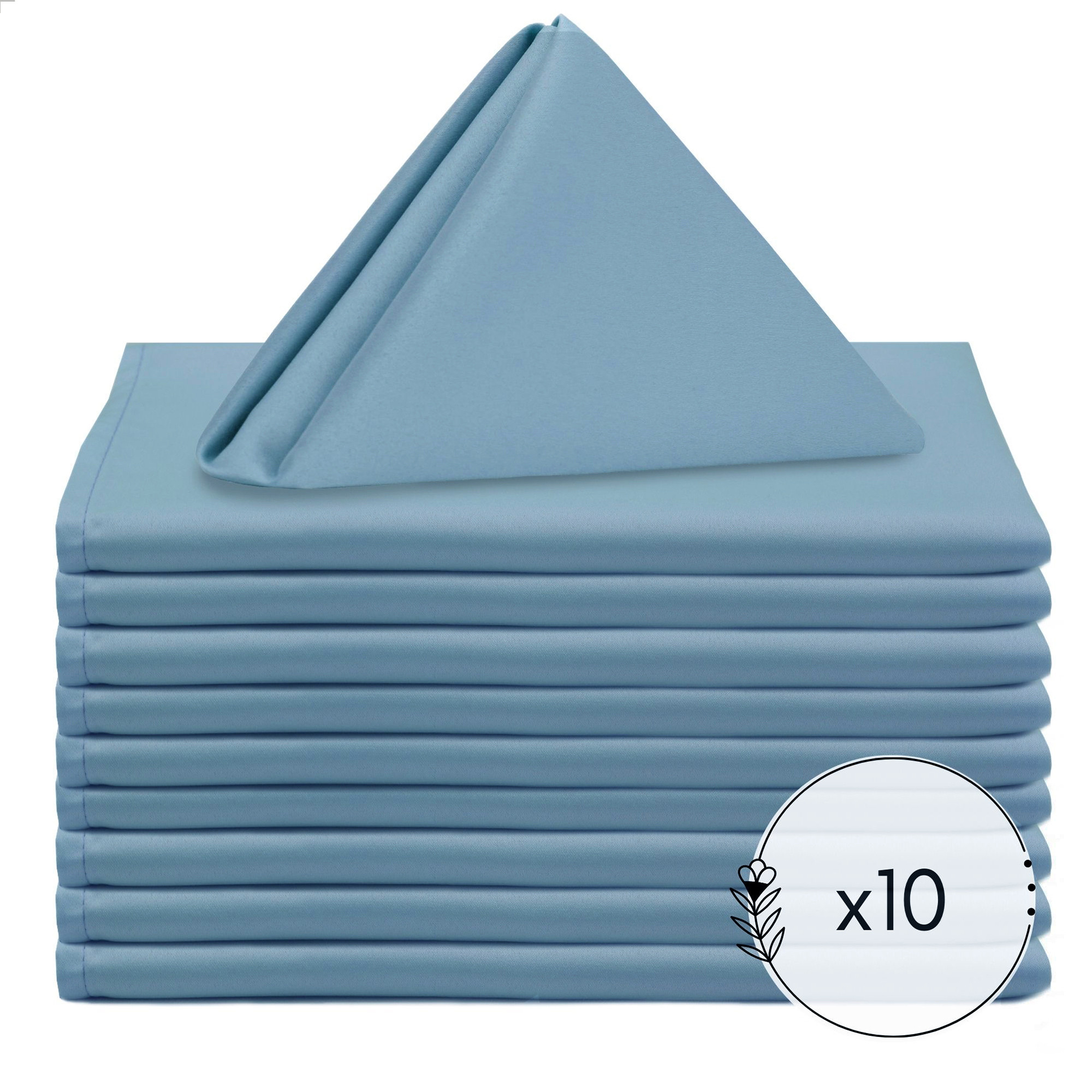 10 Pack 20 Inch L'amour Satin Napkins Dusty Blue