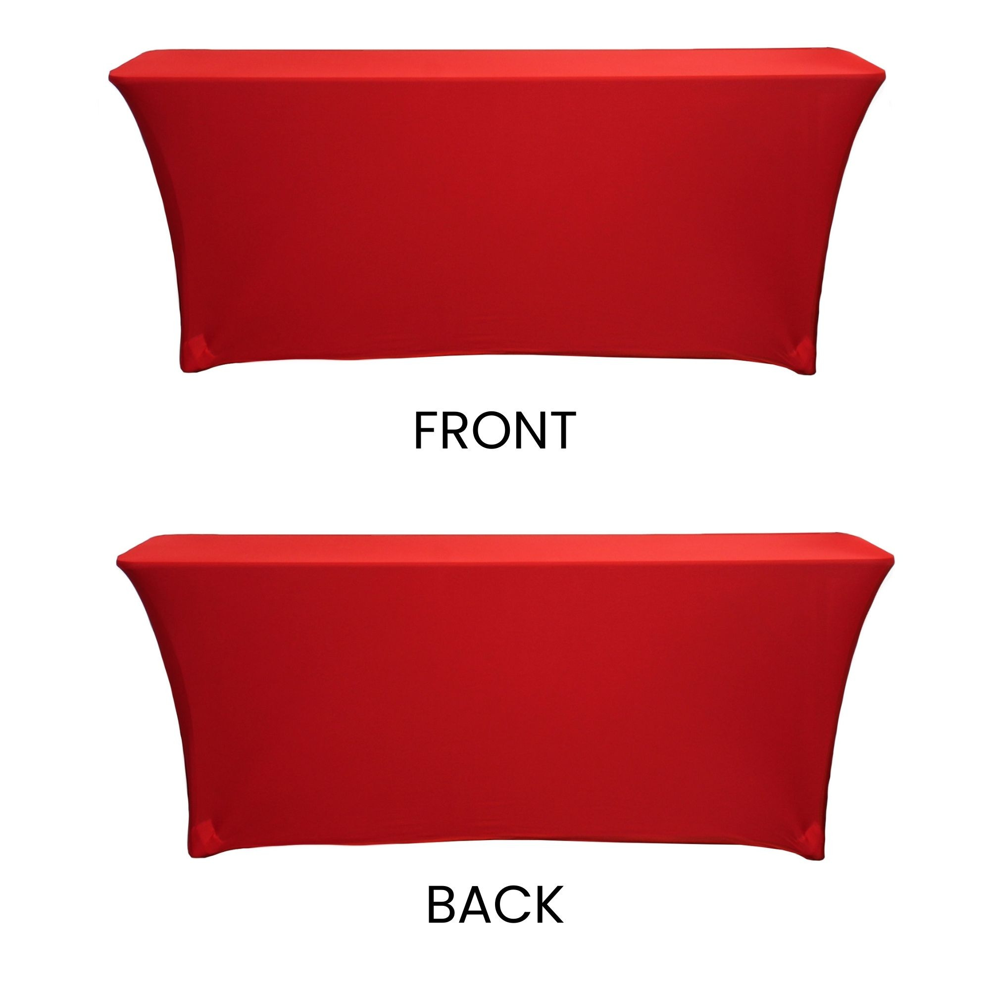 Stretch Spandex 6 ft x 18 Inches Classroom Rectangular Table Cover Red front and back