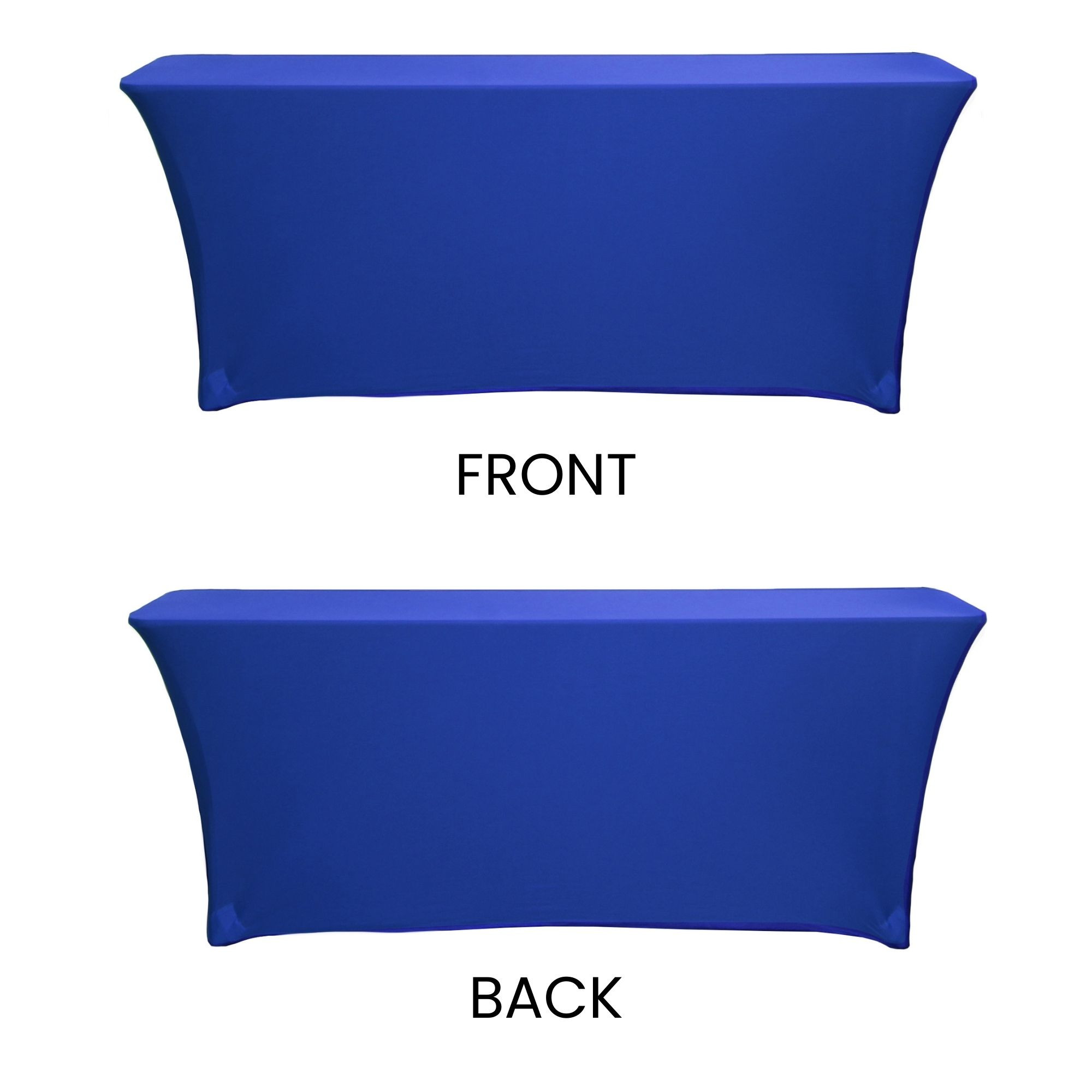 Stretch Spandex 6 ft x 18 Inches Classroom Rectangular Table Cover Royal Blue front and back