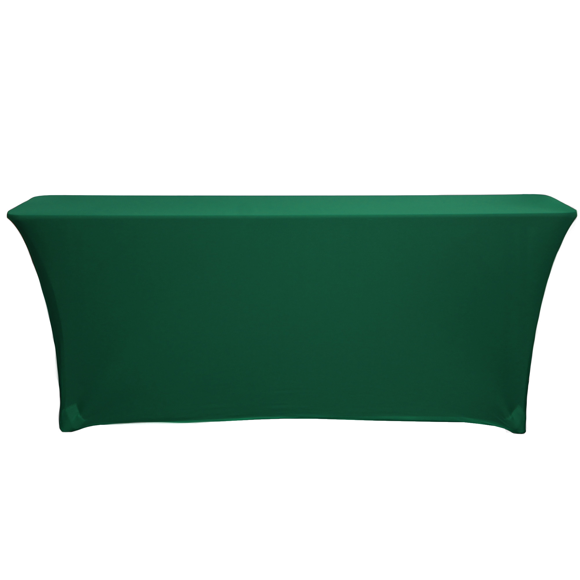 Stretch Spandex 6 ft x 18 Inches Open Back Rectangular Table Cover Hunter Green front