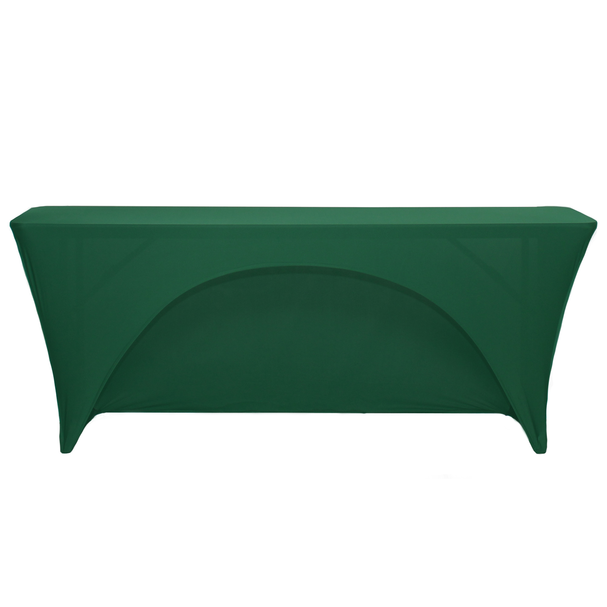 Stretch Spandex 6 ft x 18 Inches Open Back Rectangular Table Cover Hunter Green
