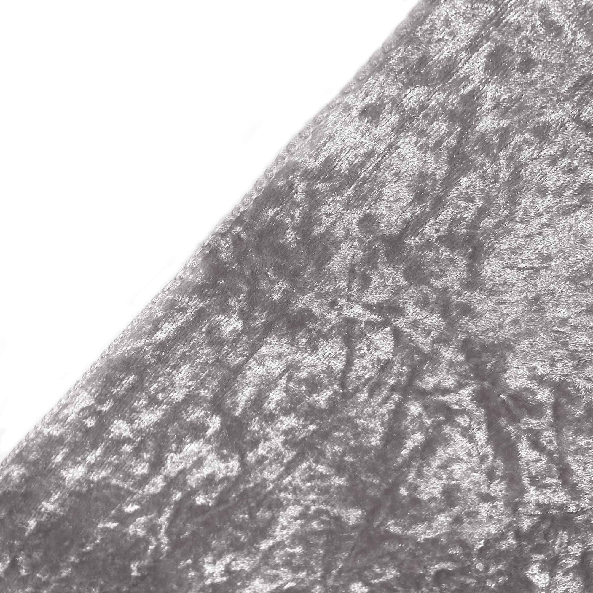 132 Inch Round Crushed Velvet Tablecloth Dark Silver Hem