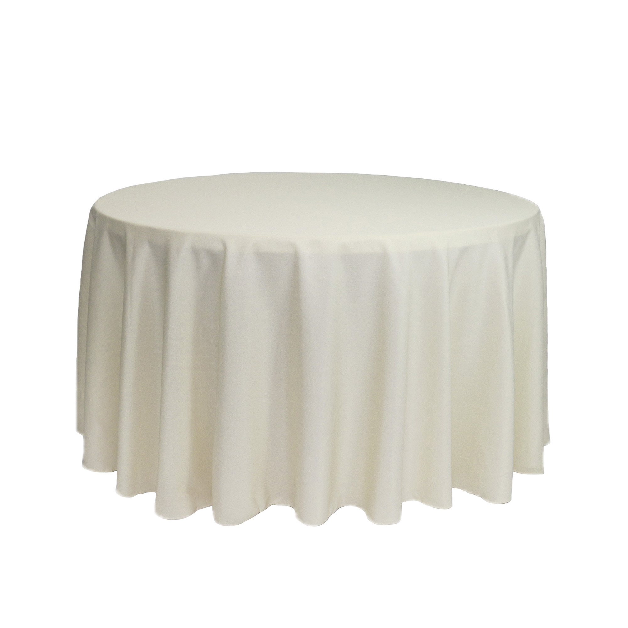 108 inch Round Polyester Tablecloths Ivory