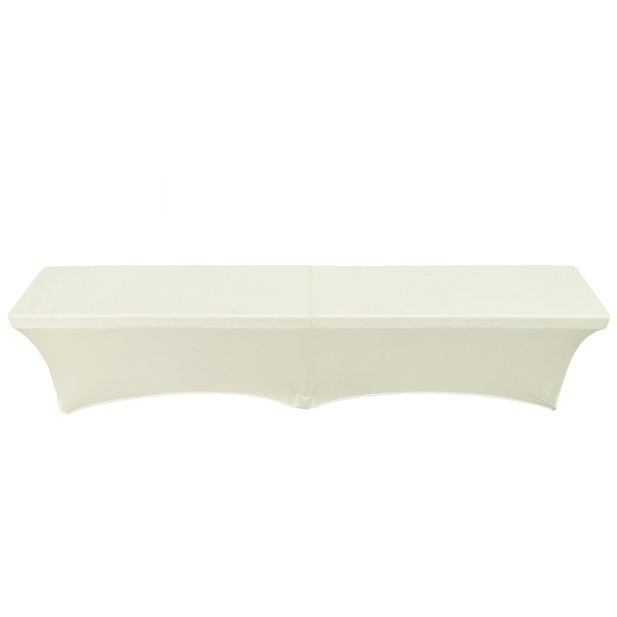 Stretch Spandex 6 ft. Lifetime Folding Bench Cover Ivory side