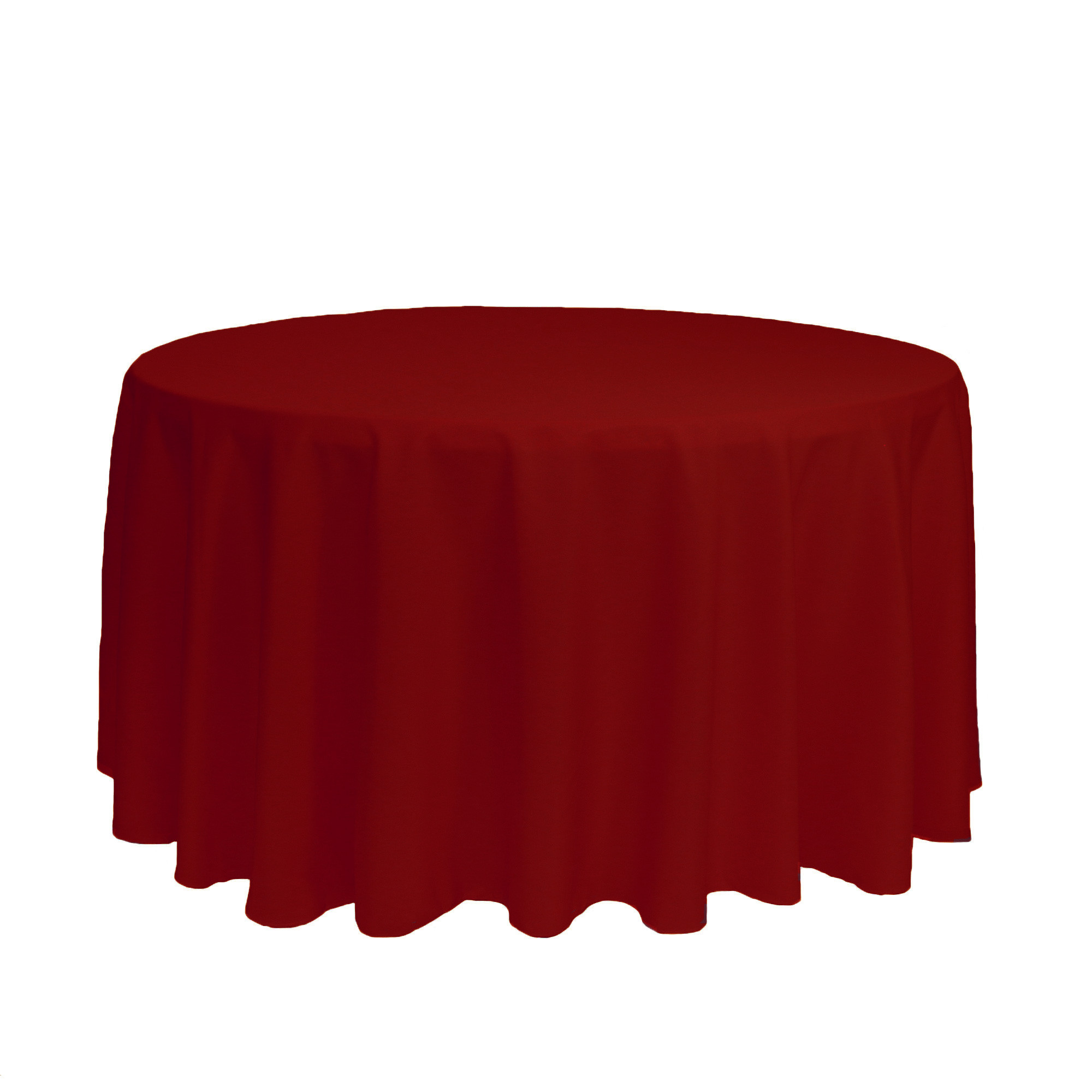 120 inch Round Polyester Tablecloths Dark Red