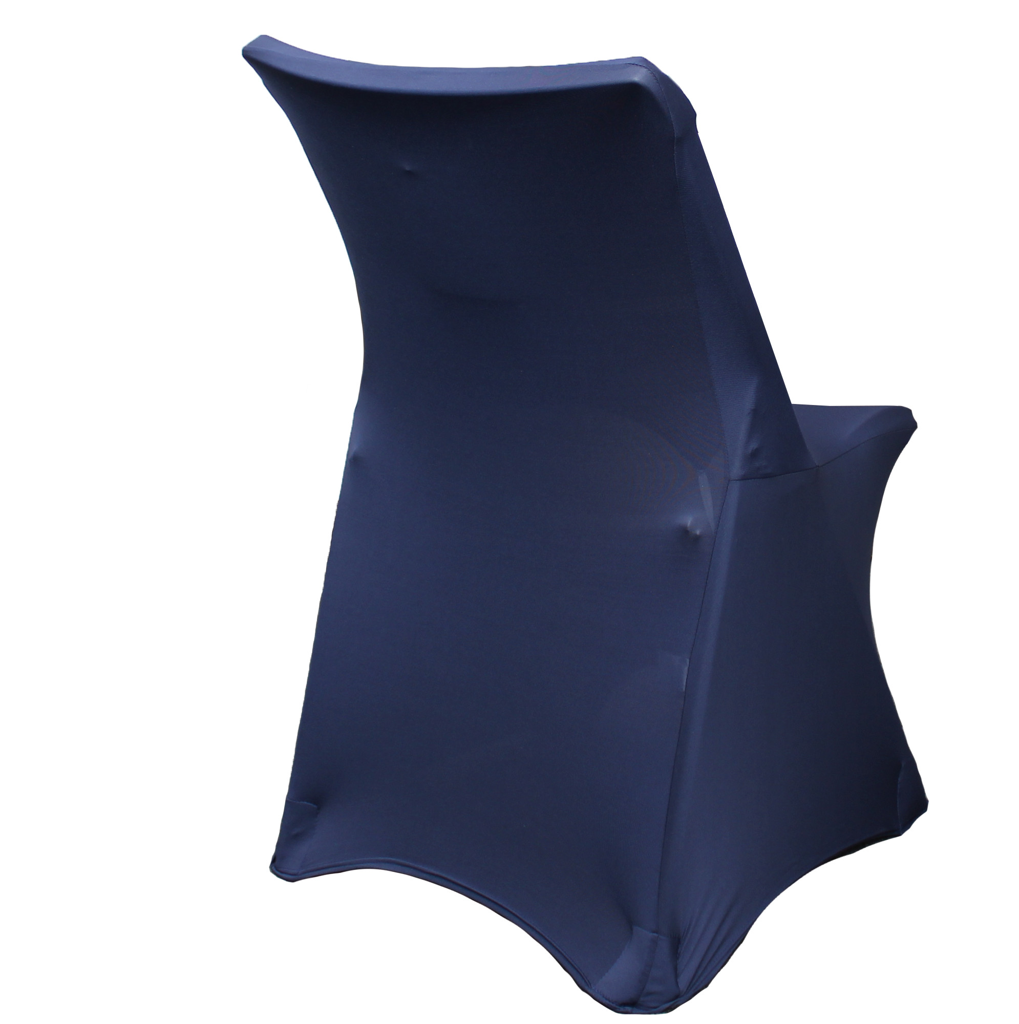 Stretch Spandex Lifetime Folding Chair Cover Navy Blue back