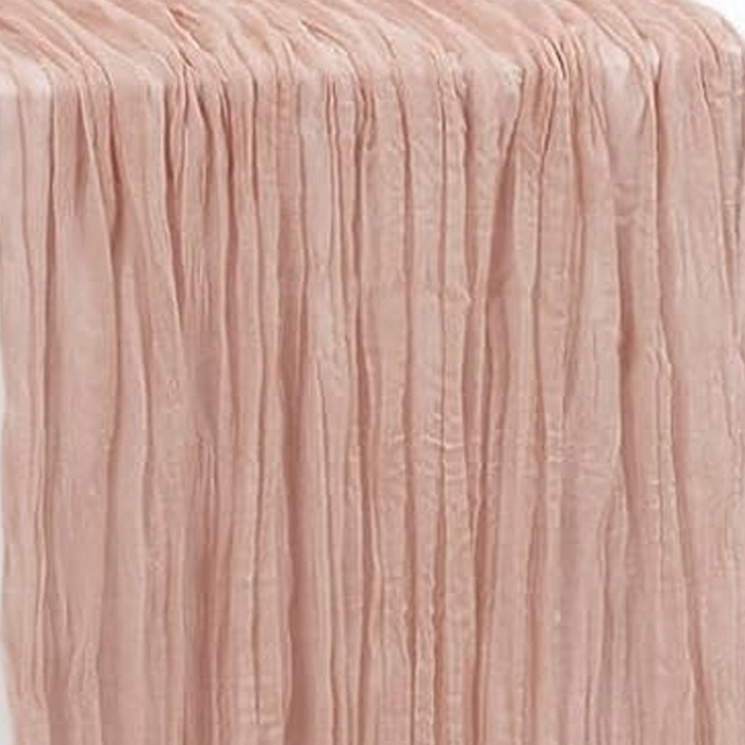 35 in X 10 ft Gauze Cheesecloth Table Runner Blush zoom