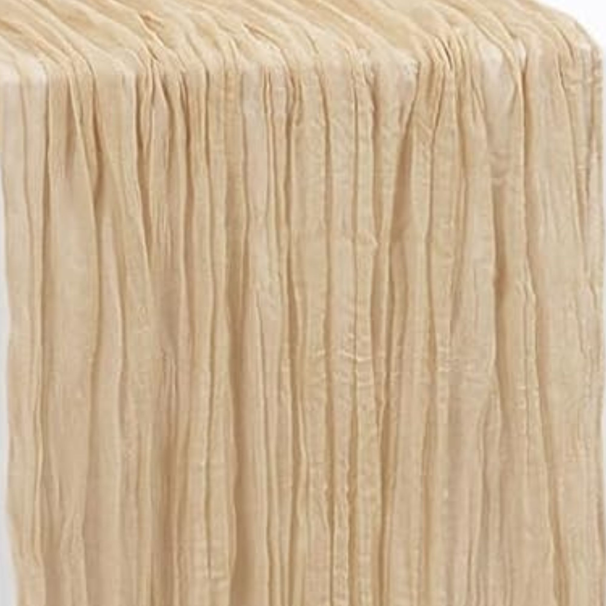 35 in X 10 ft Gauze Cheesecloth Table Runner Champagne zoom