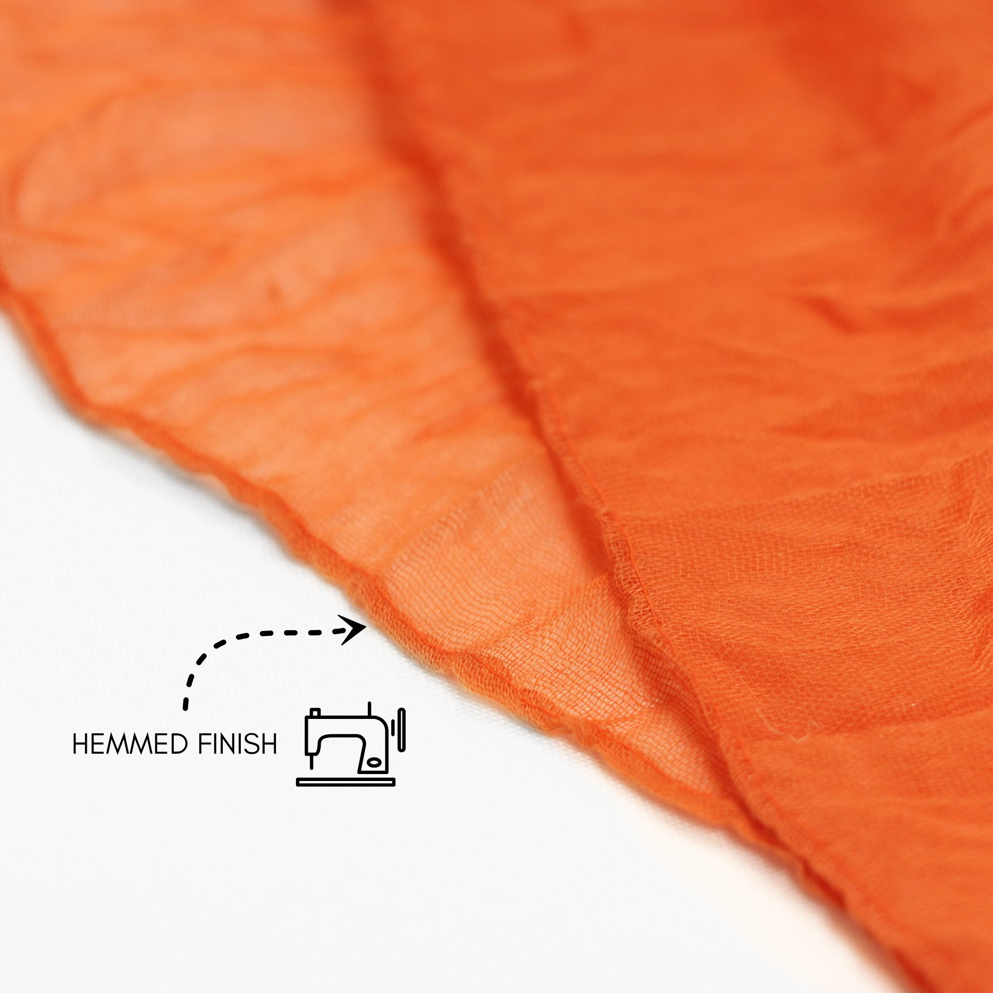 35 in X 10 ft Gauze Cheesecloth Table Runner Terracotta hem