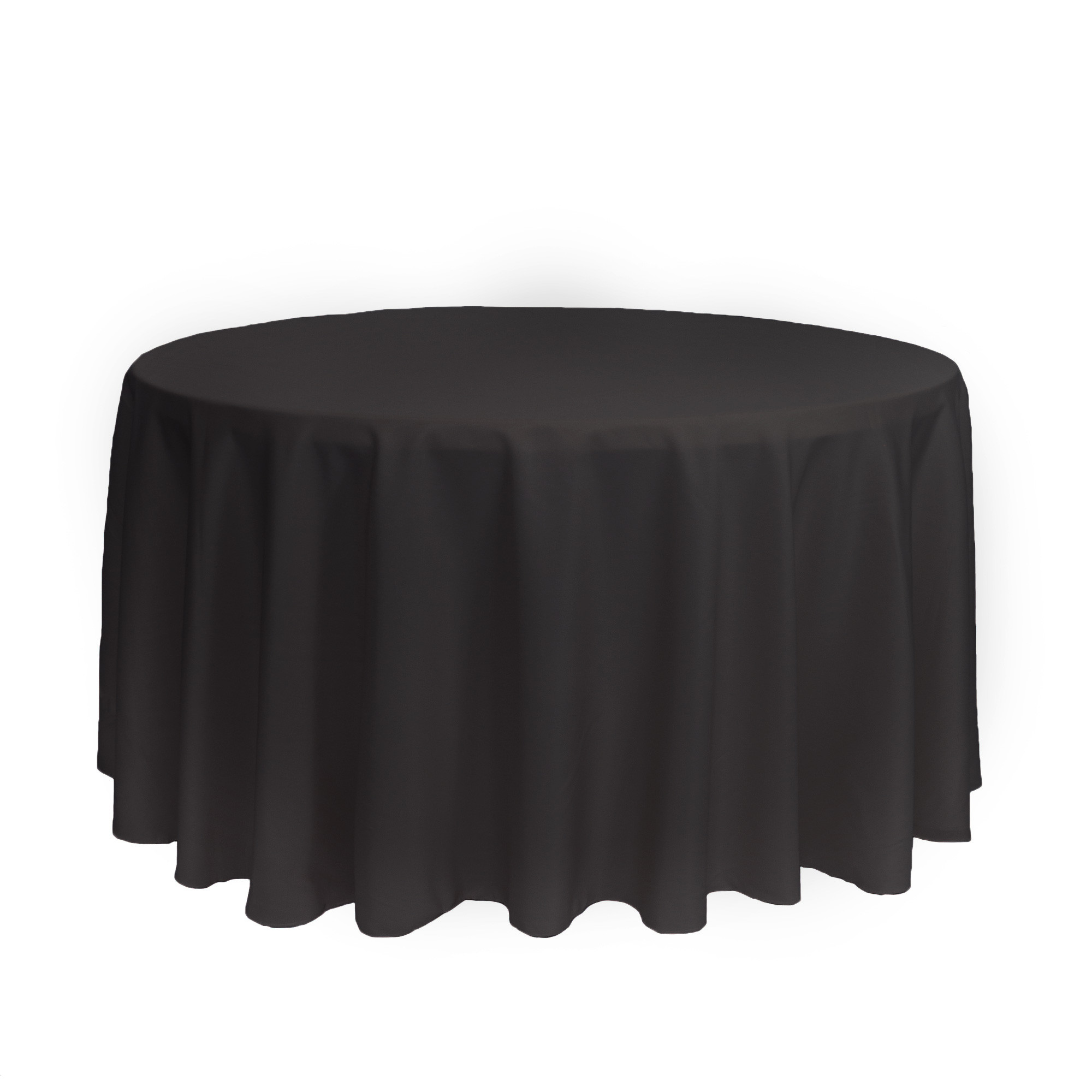 120 inch Round Polyester Tablecloths Black